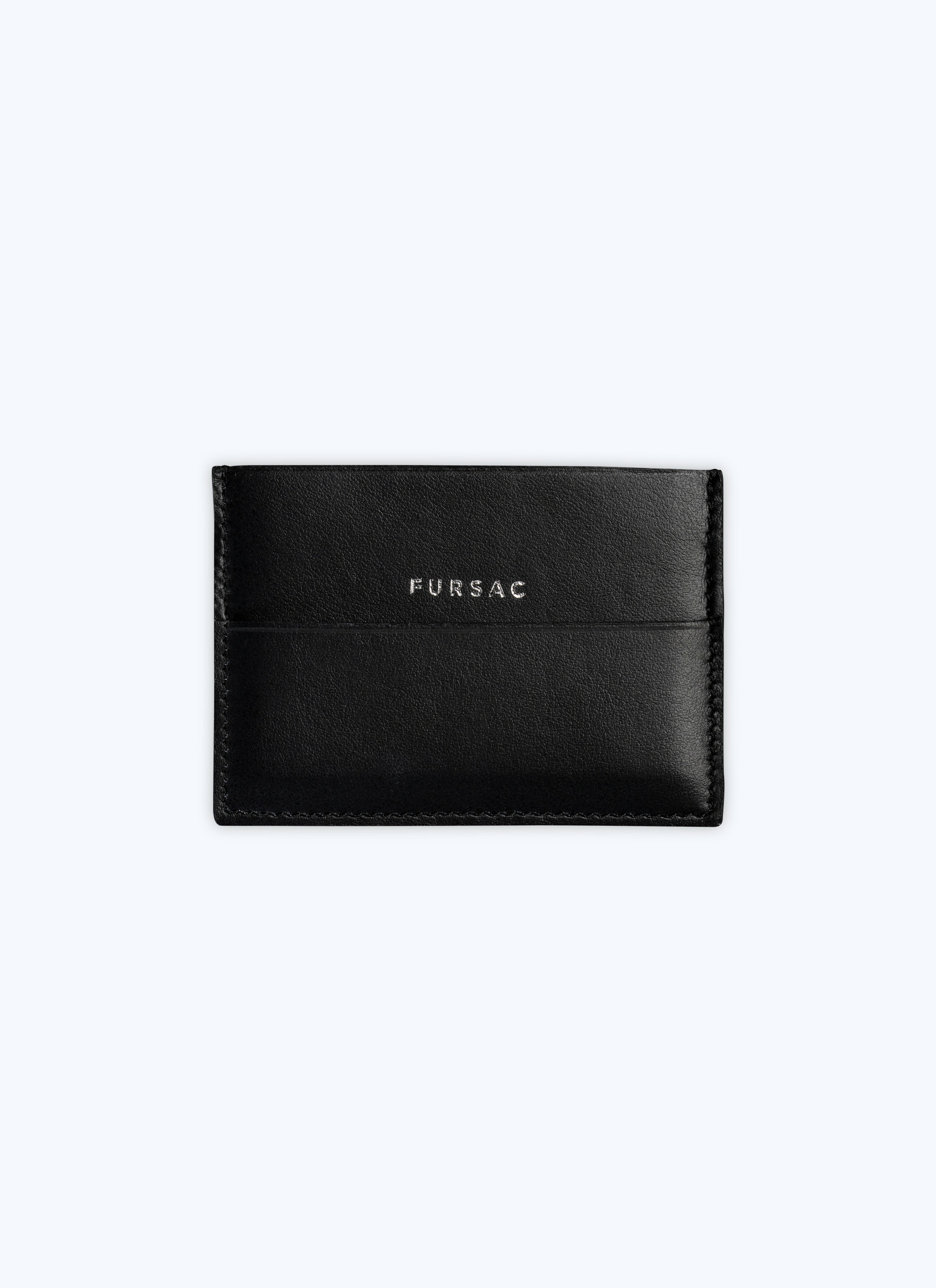 Porte-cartes en cuir lisse noir