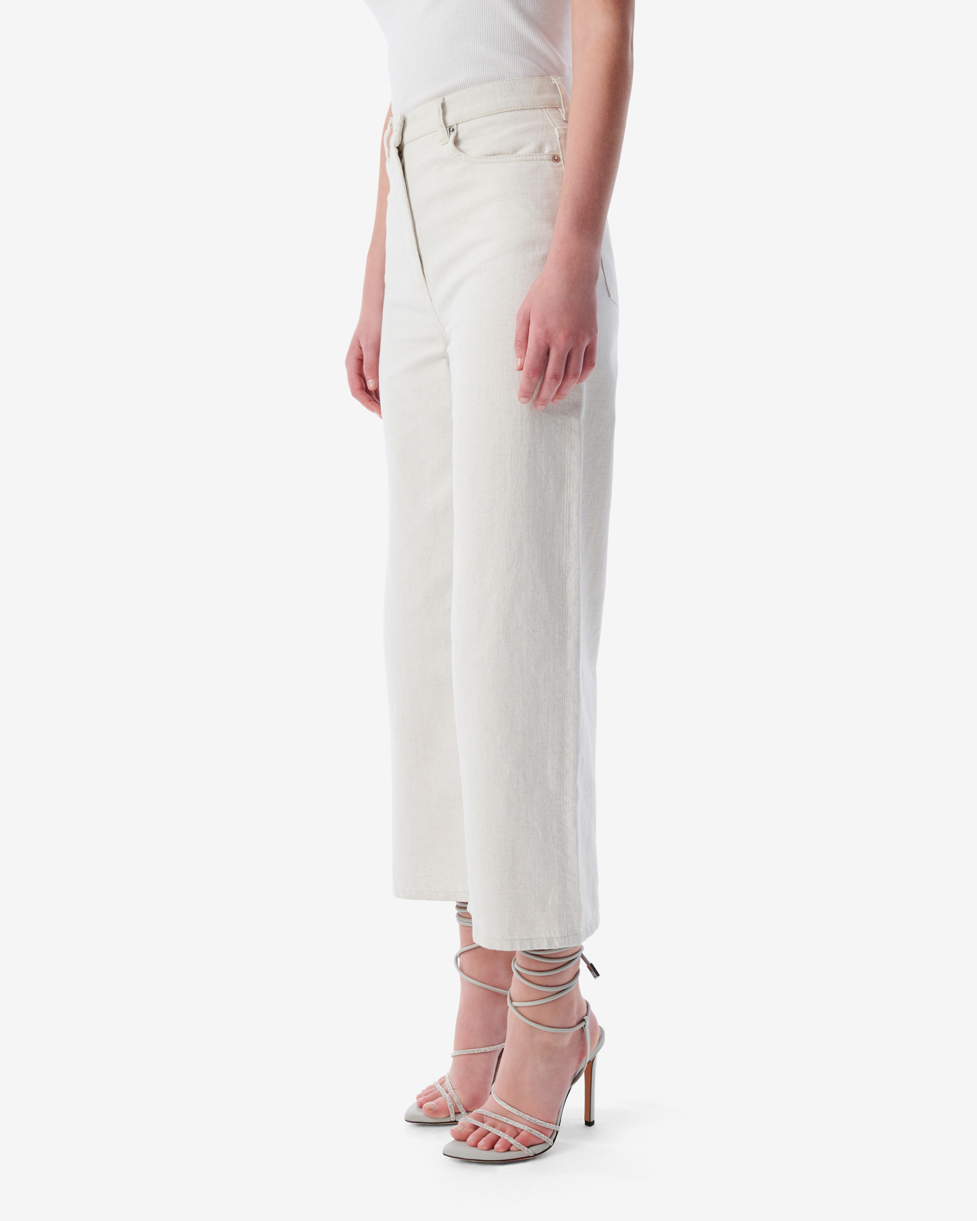 Jean Cropped Taille Haute Martine