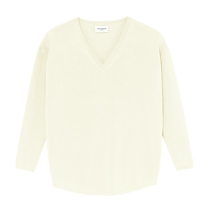 Pull V oversize - Femme - NATUREL