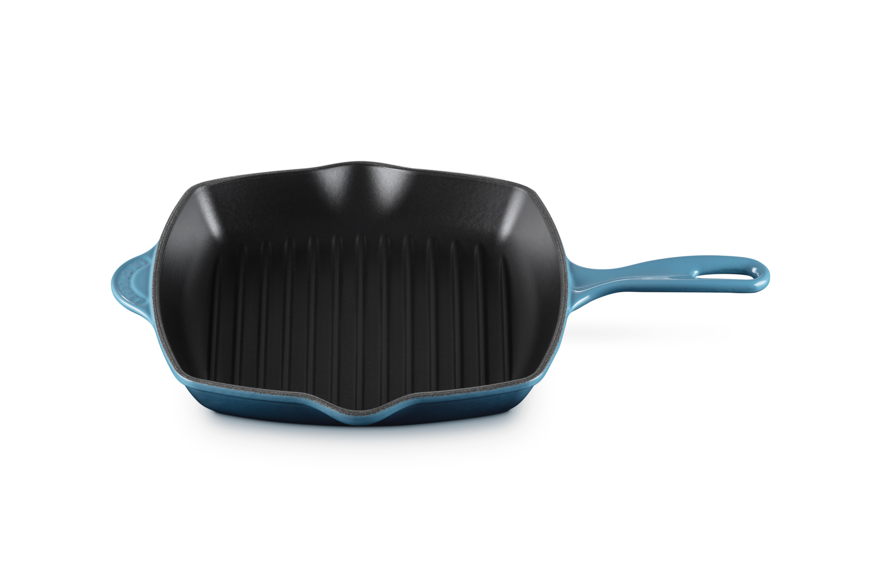 Skillet gril carré 26cm en fonte émaillée bleu marine