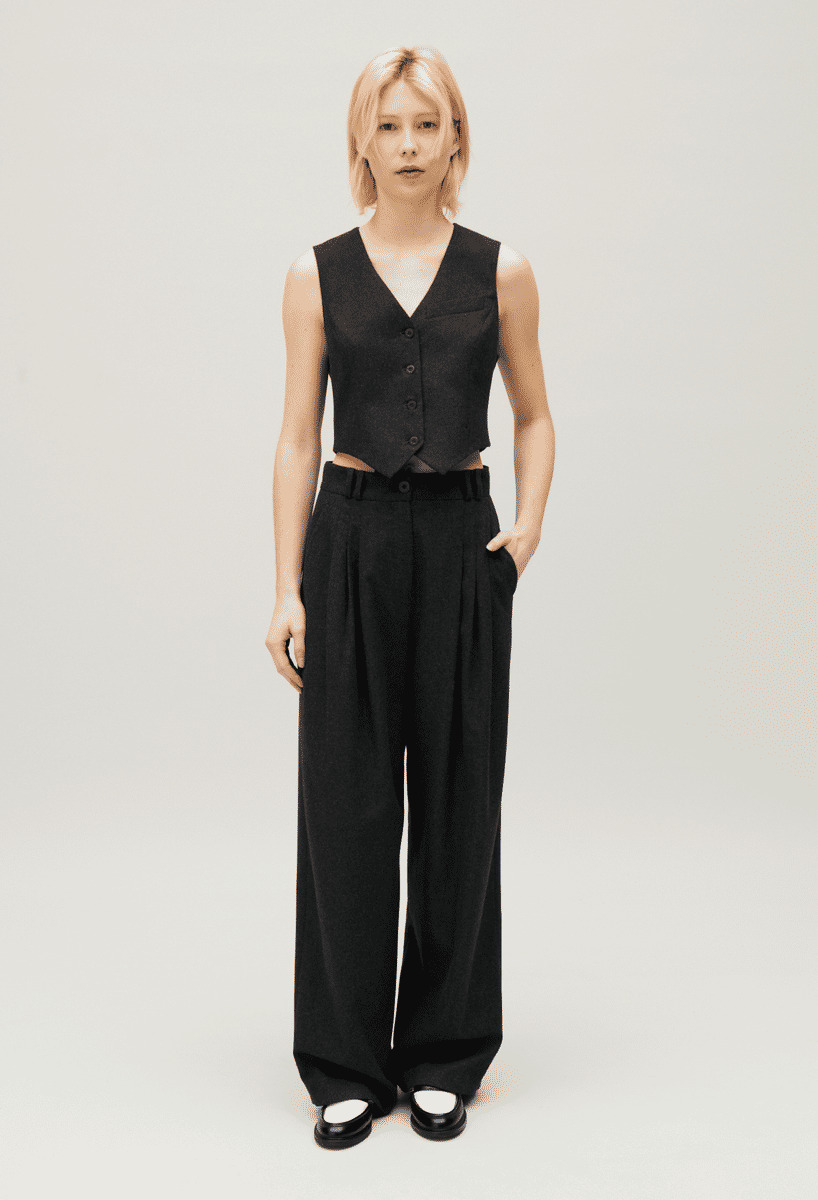 Gilet costume gris chiné