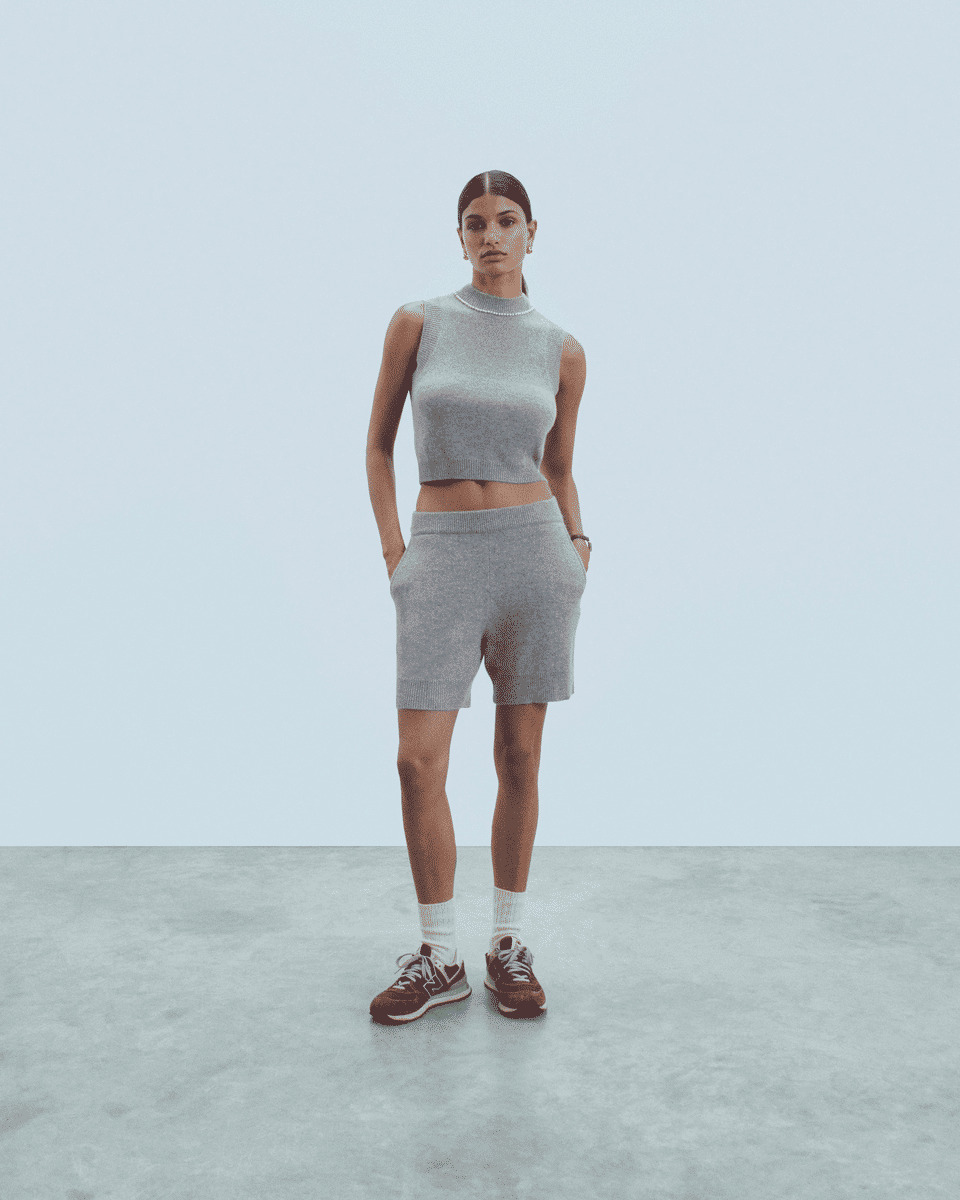 Pull Sans Manche Perles à L'encolure