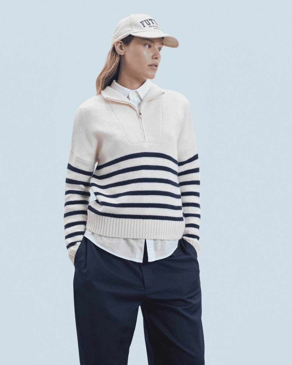 Pull Col Camionneur Marinière