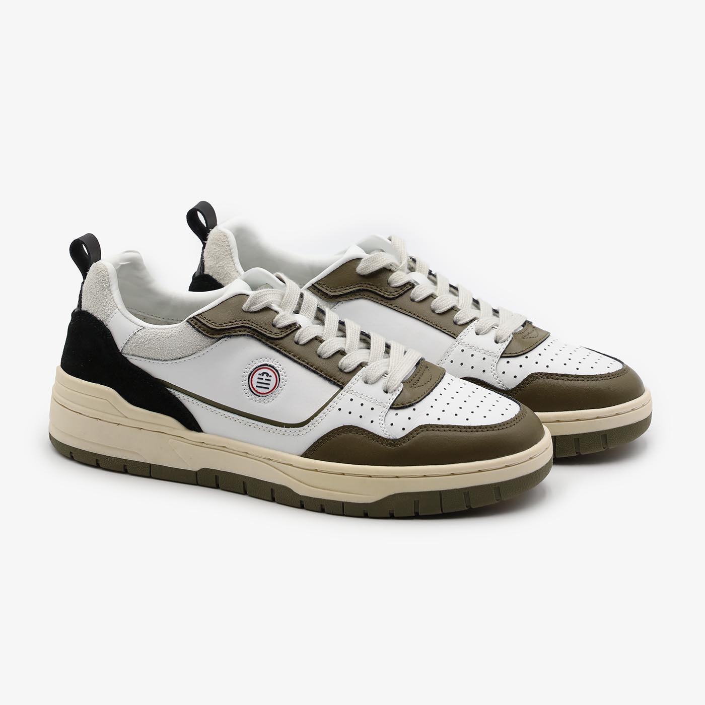 Sneaker La Vernaz en cuir vert militaire