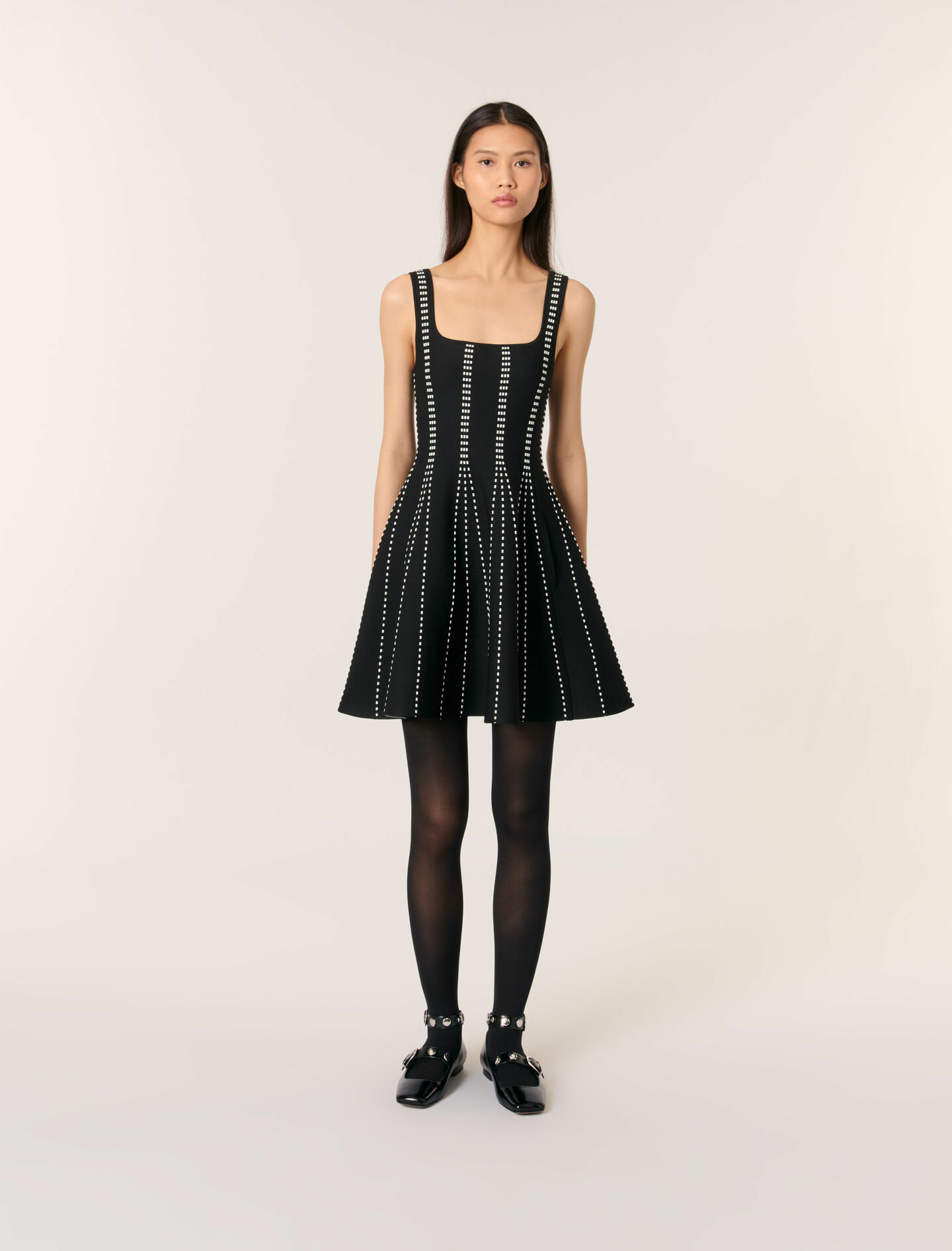 Robe courte en maille jacquard