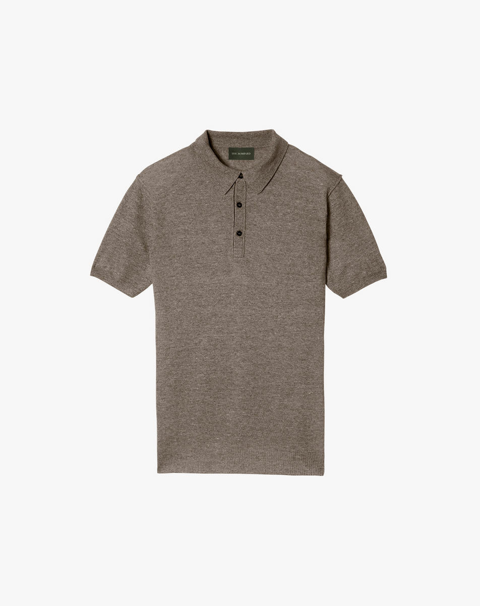 Polo manches courtes cachemire/lin - Homme - ECORCE
