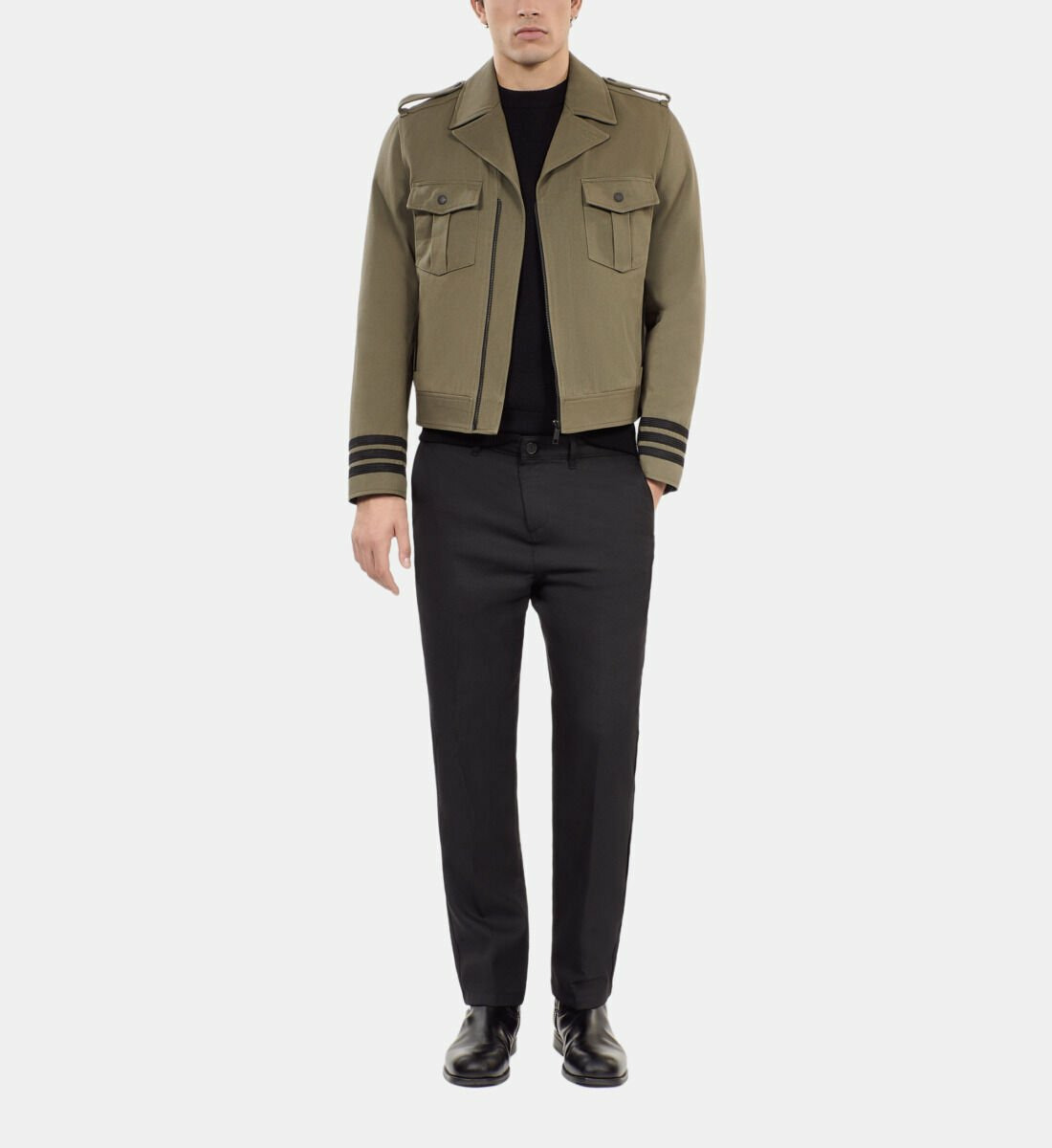 Blouson Style Officier Kaki Homme