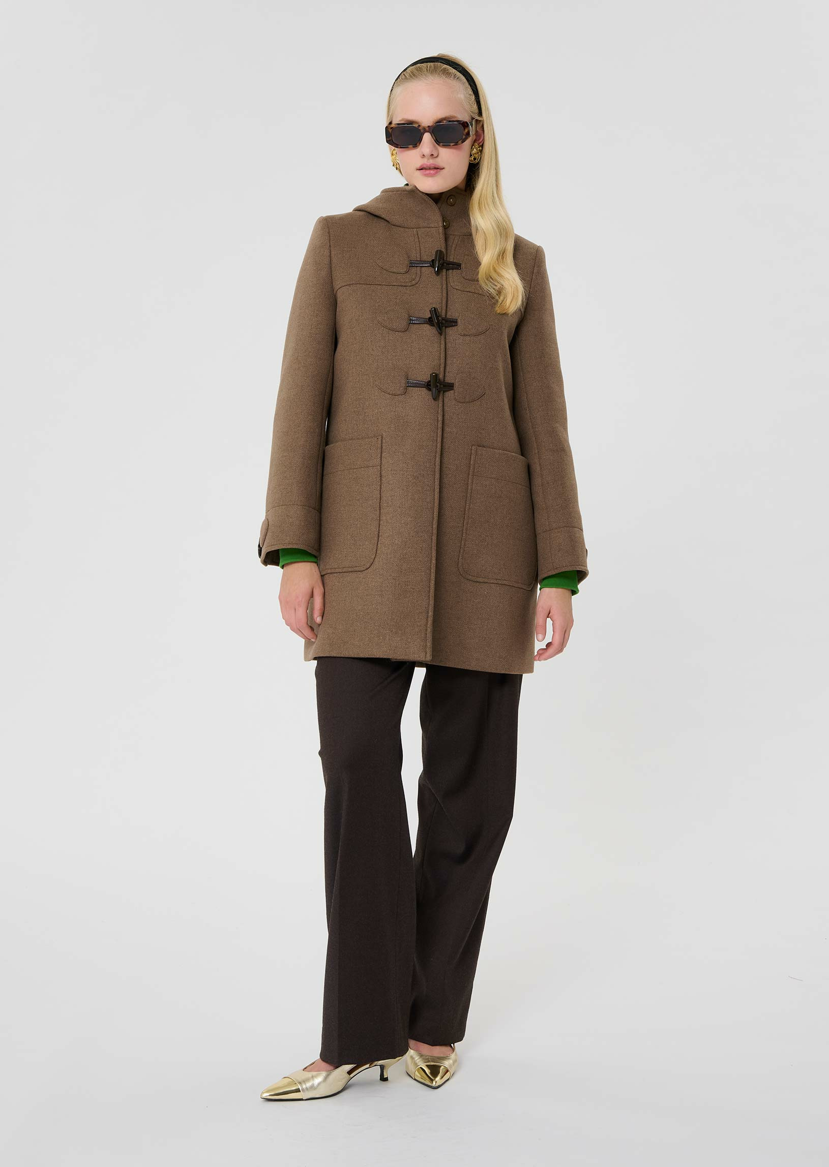 Manteau Manoelli-Noisette en Laine vierge