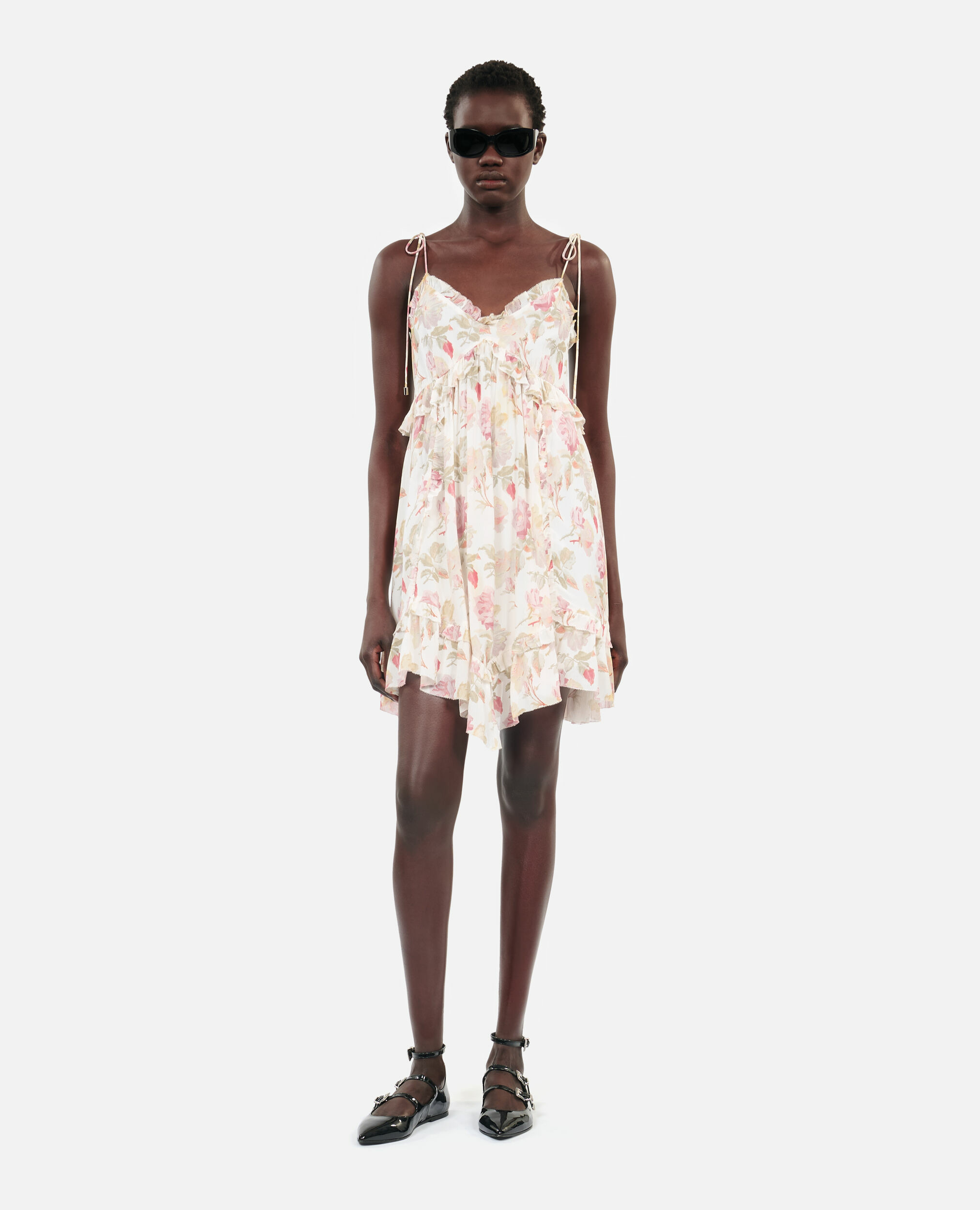 Robe Courte Imprimée En Soie Femme