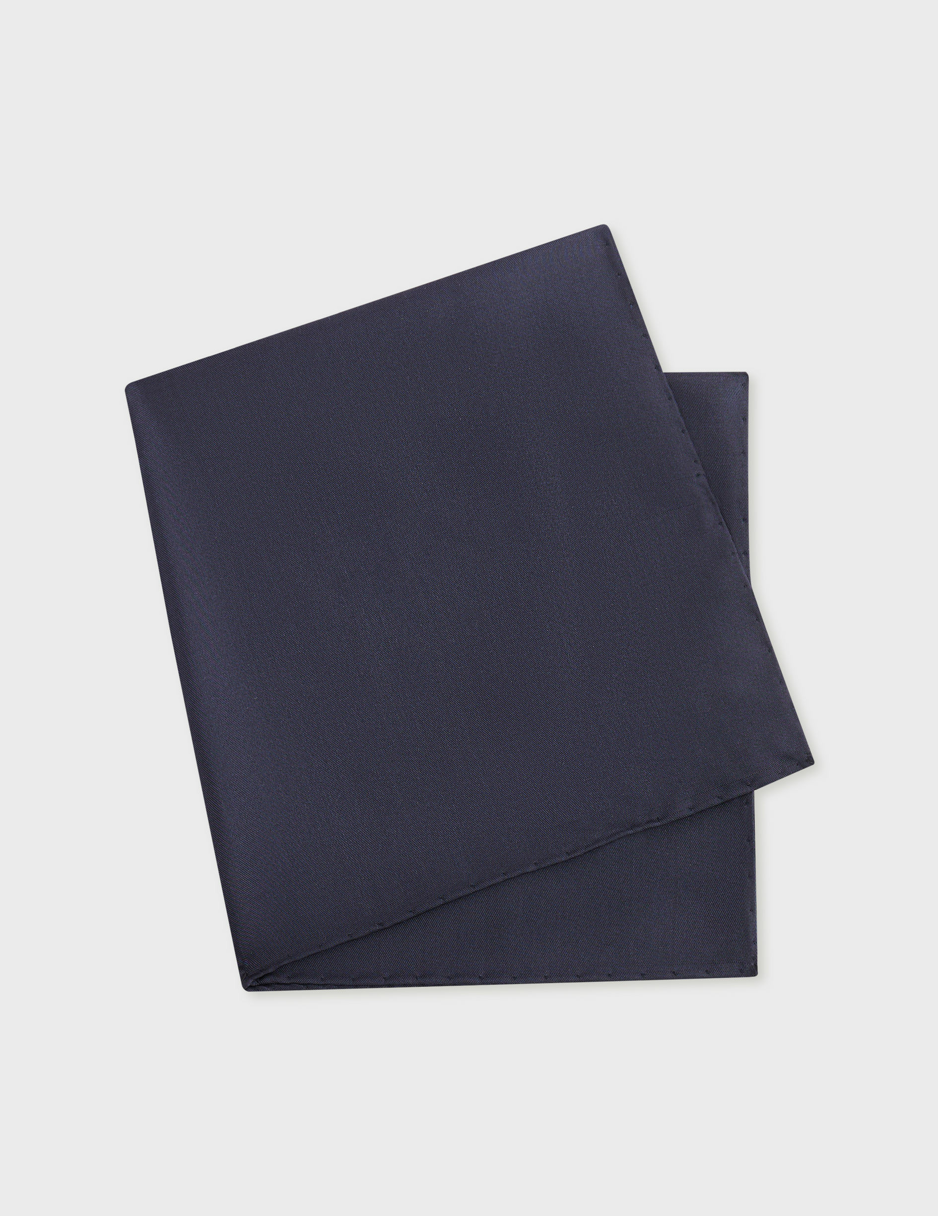 Pochette en twill de soie uni marine