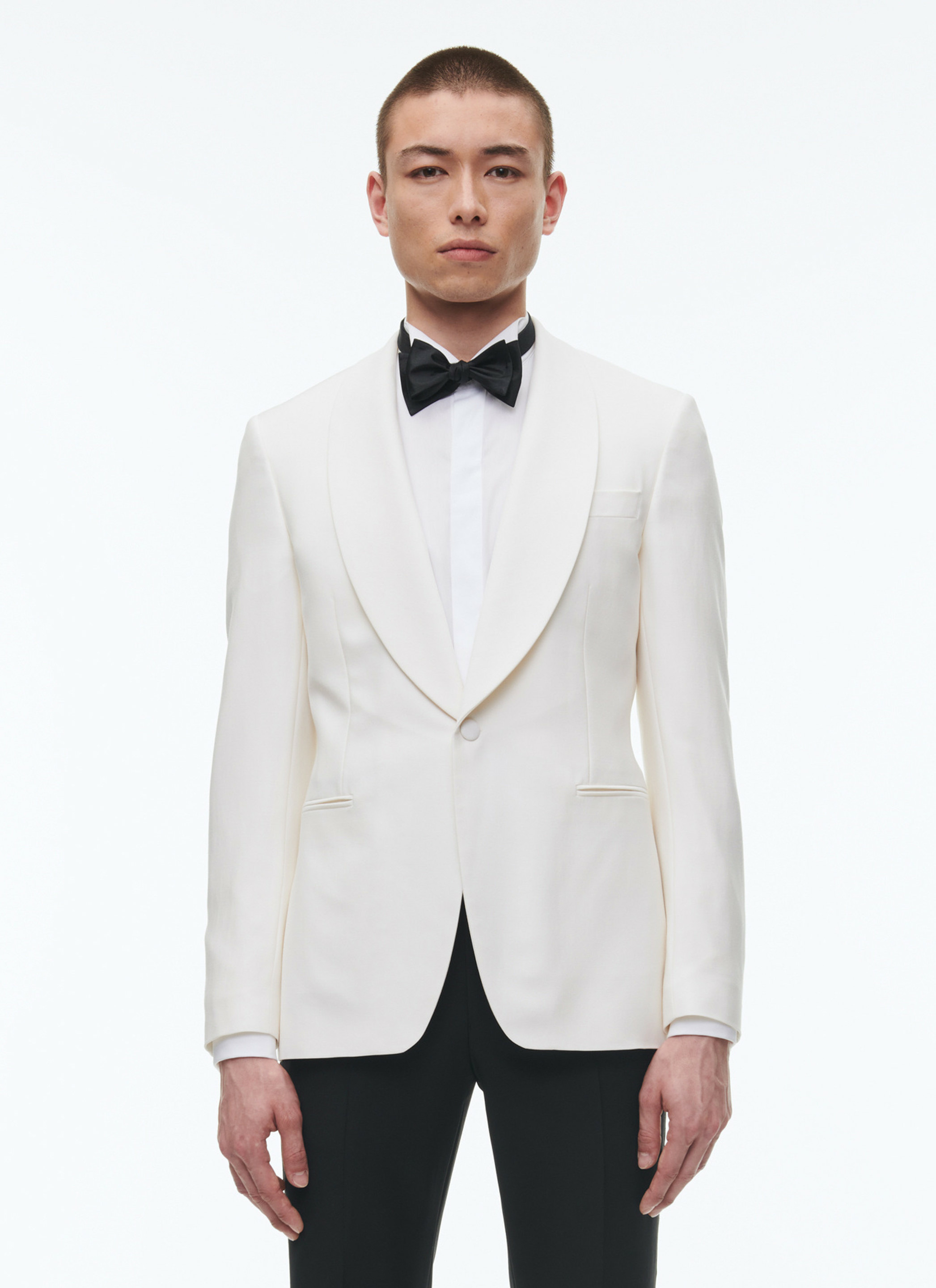 Veste de smoking en laine, mohair et soie