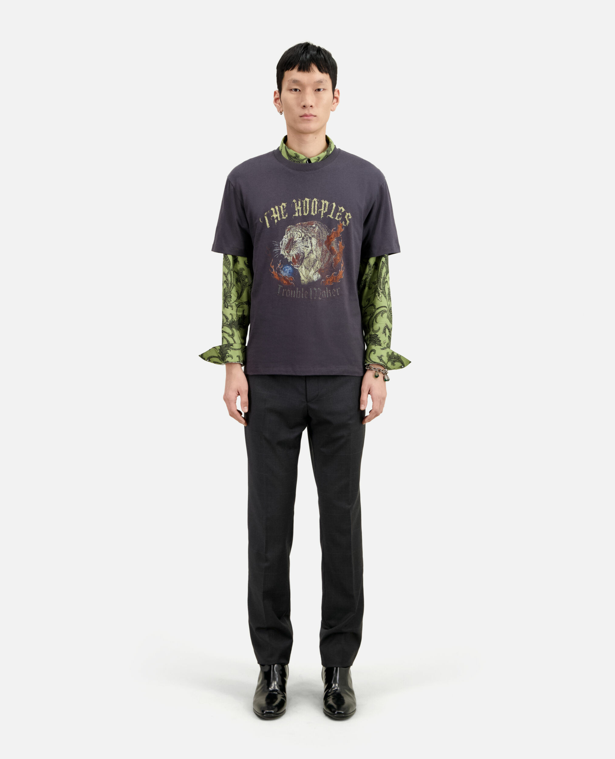 T-Shirt Manches Courtes Avec Print Skull Coeur Devant Homme