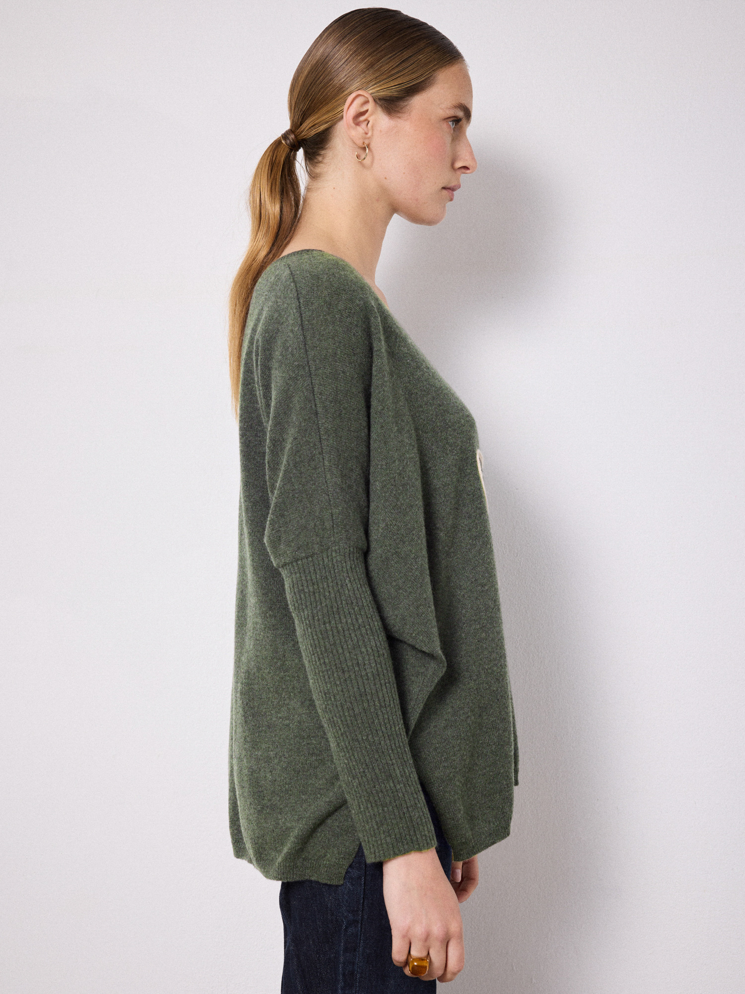 Pull poncho cachemire Lovily ASH_BEIGE