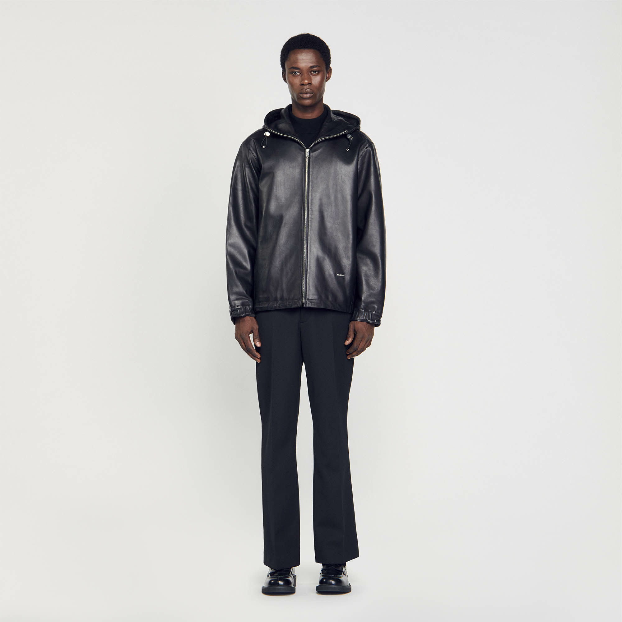 Blouson oversize en cuir