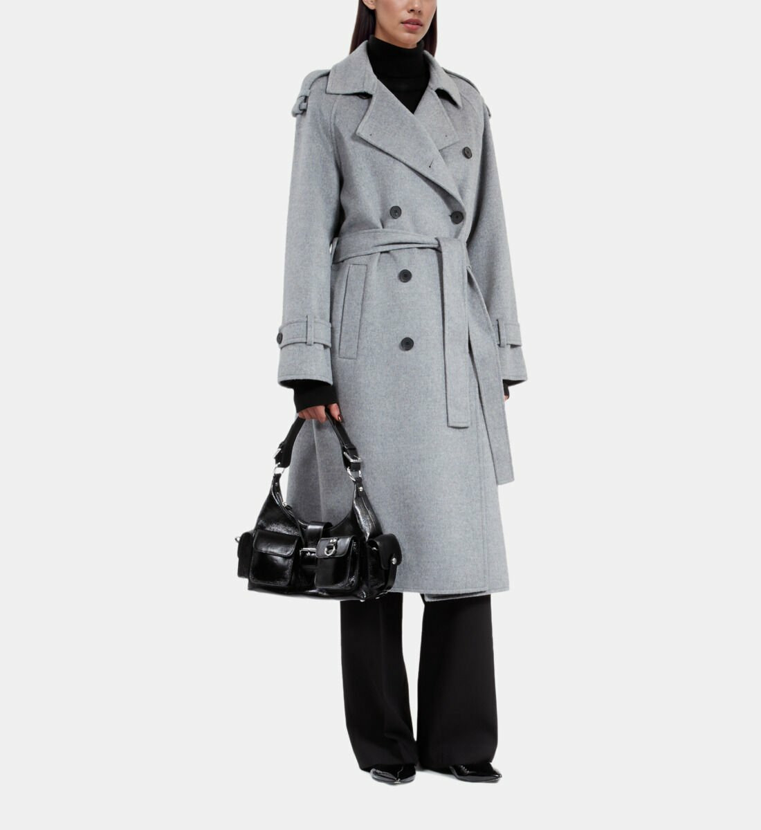 Manteau Style Trench Gris Femme