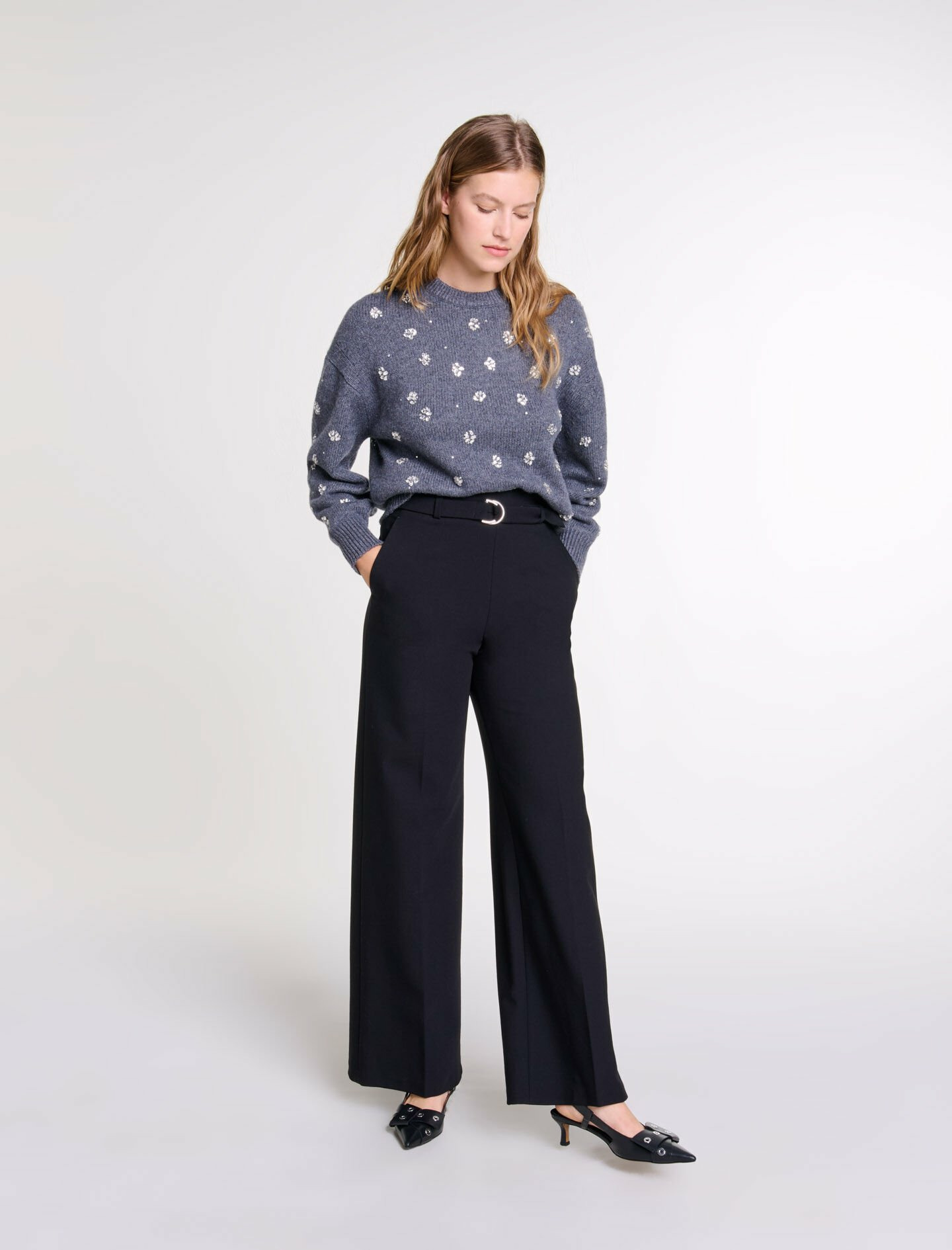 Pantalon large avec ceinture