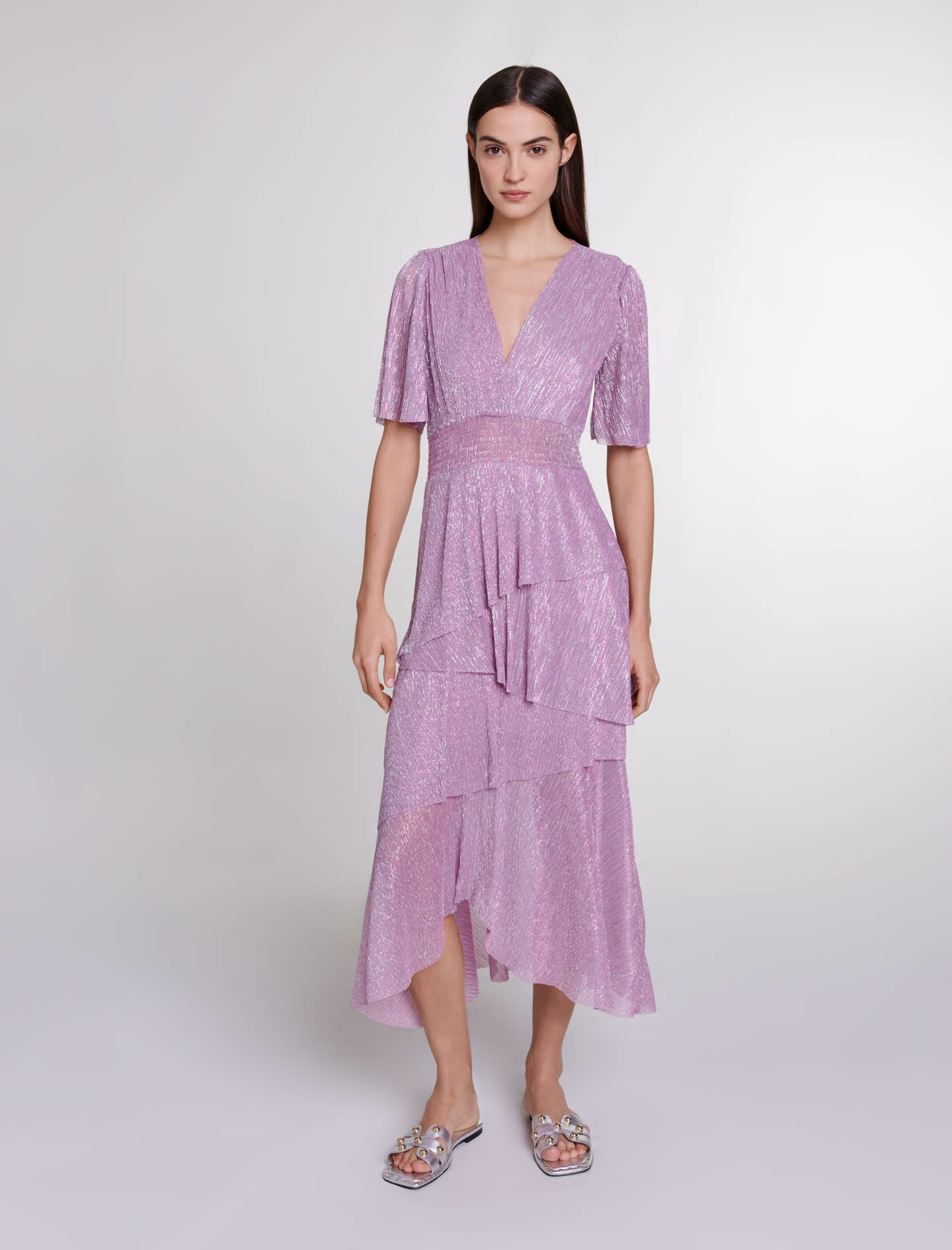 Robe longue à volants