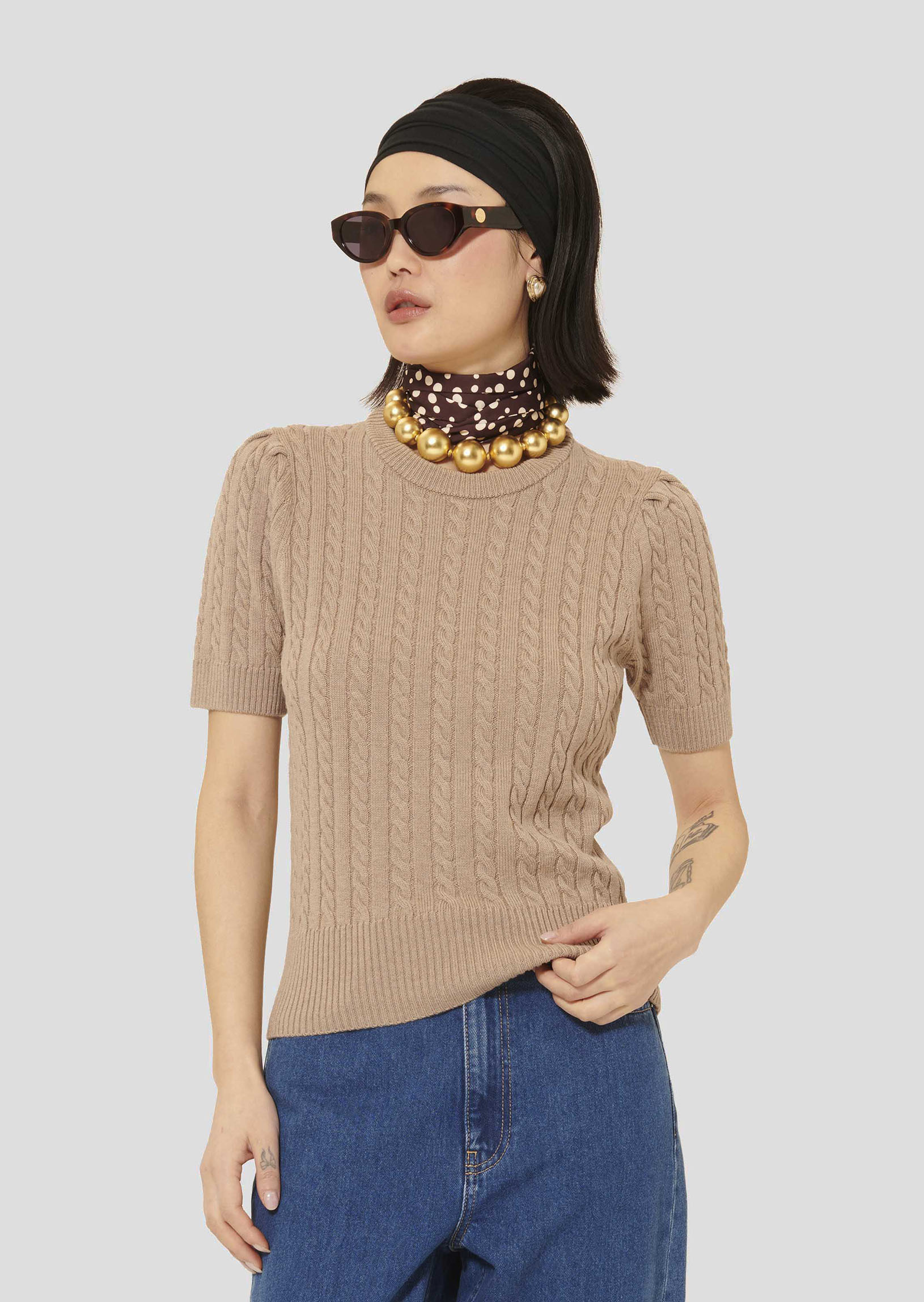 Pull Priyanka-Noisette en Laine Merinos Extrafine