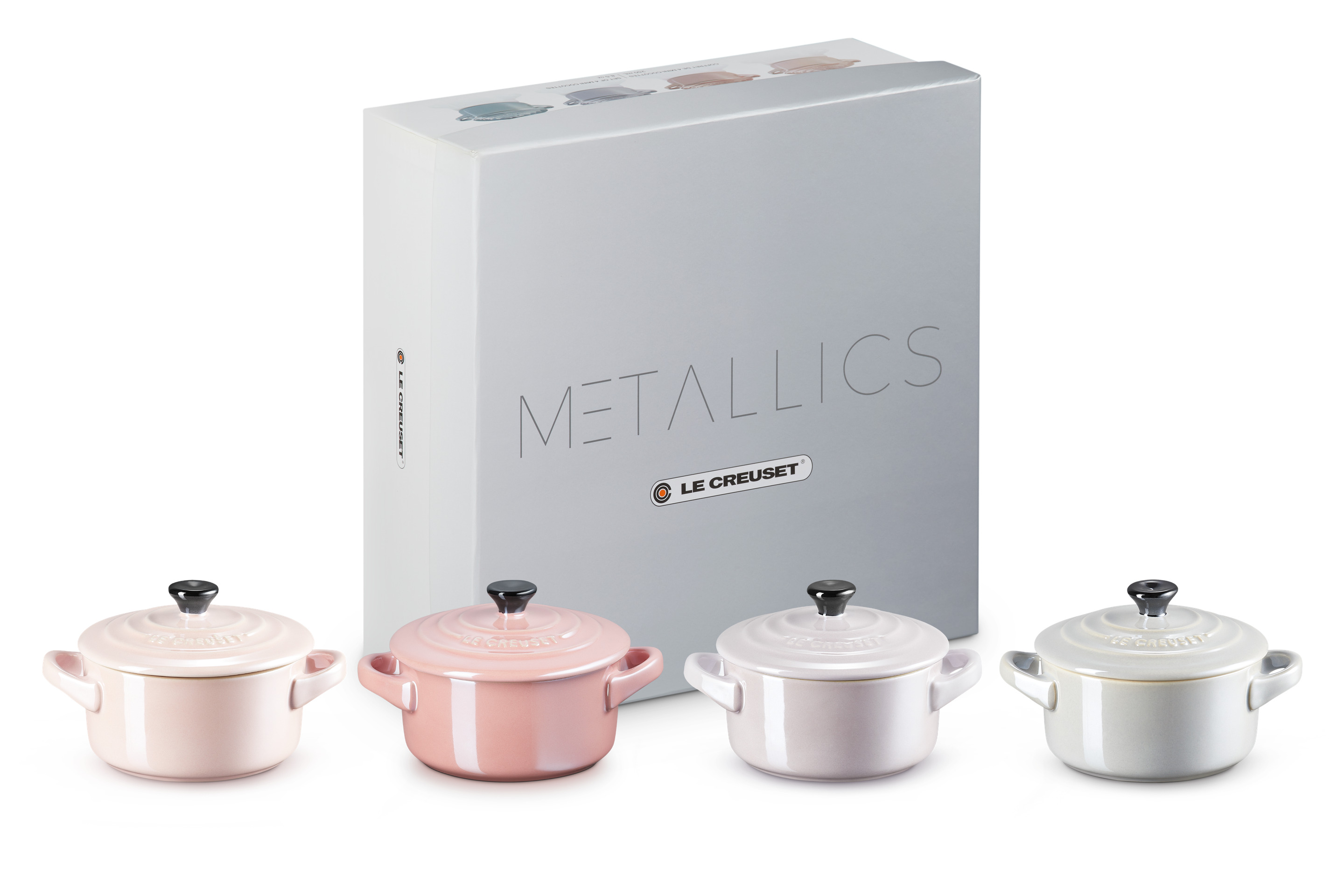 Coffret de 4 mini cocottes 250ml en céramique (Chiffon Pink, Rose Quartz, Provence, Mist Grey)