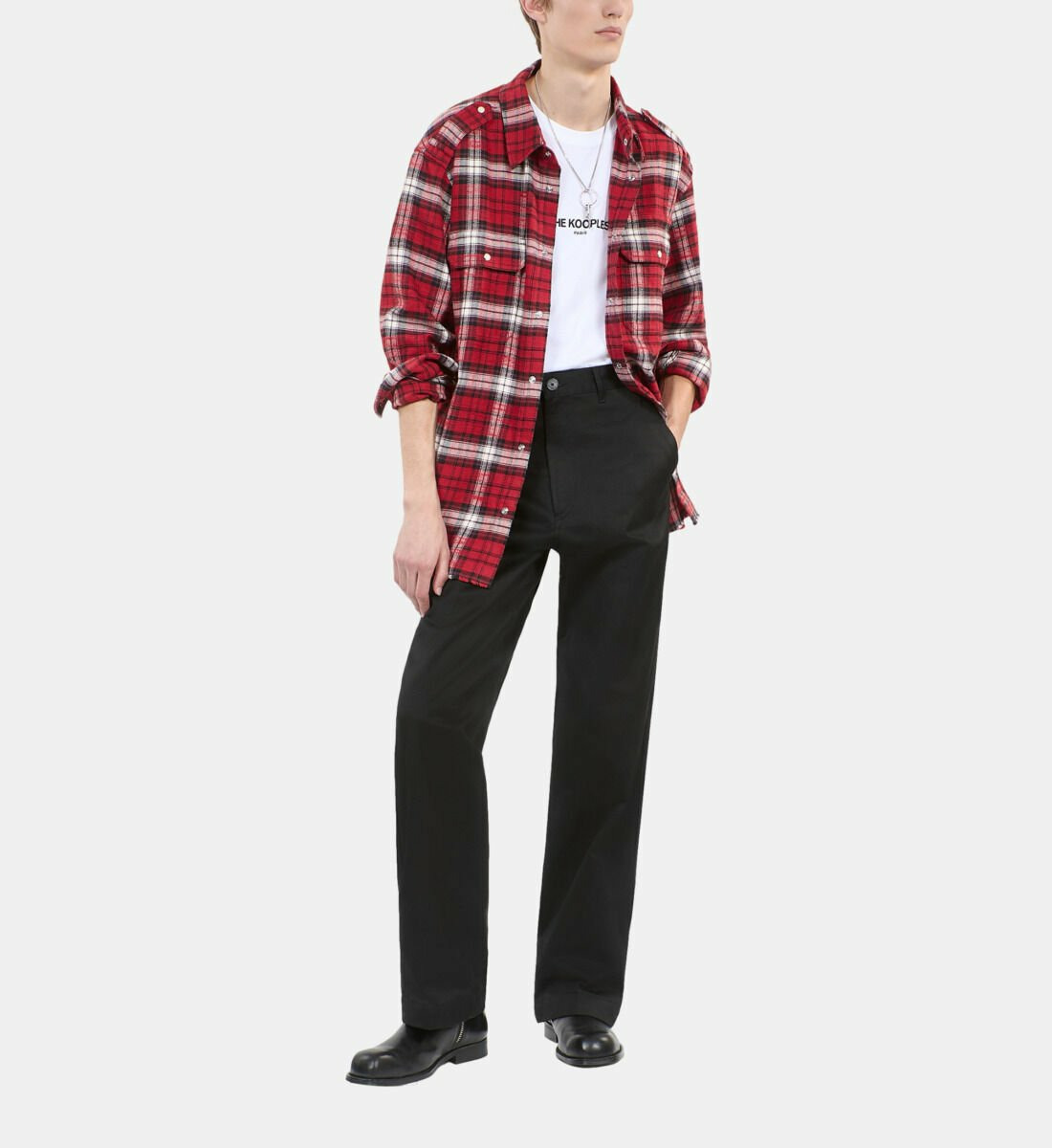 Surchemise À Carreaux Rouges Et Blancs Homme