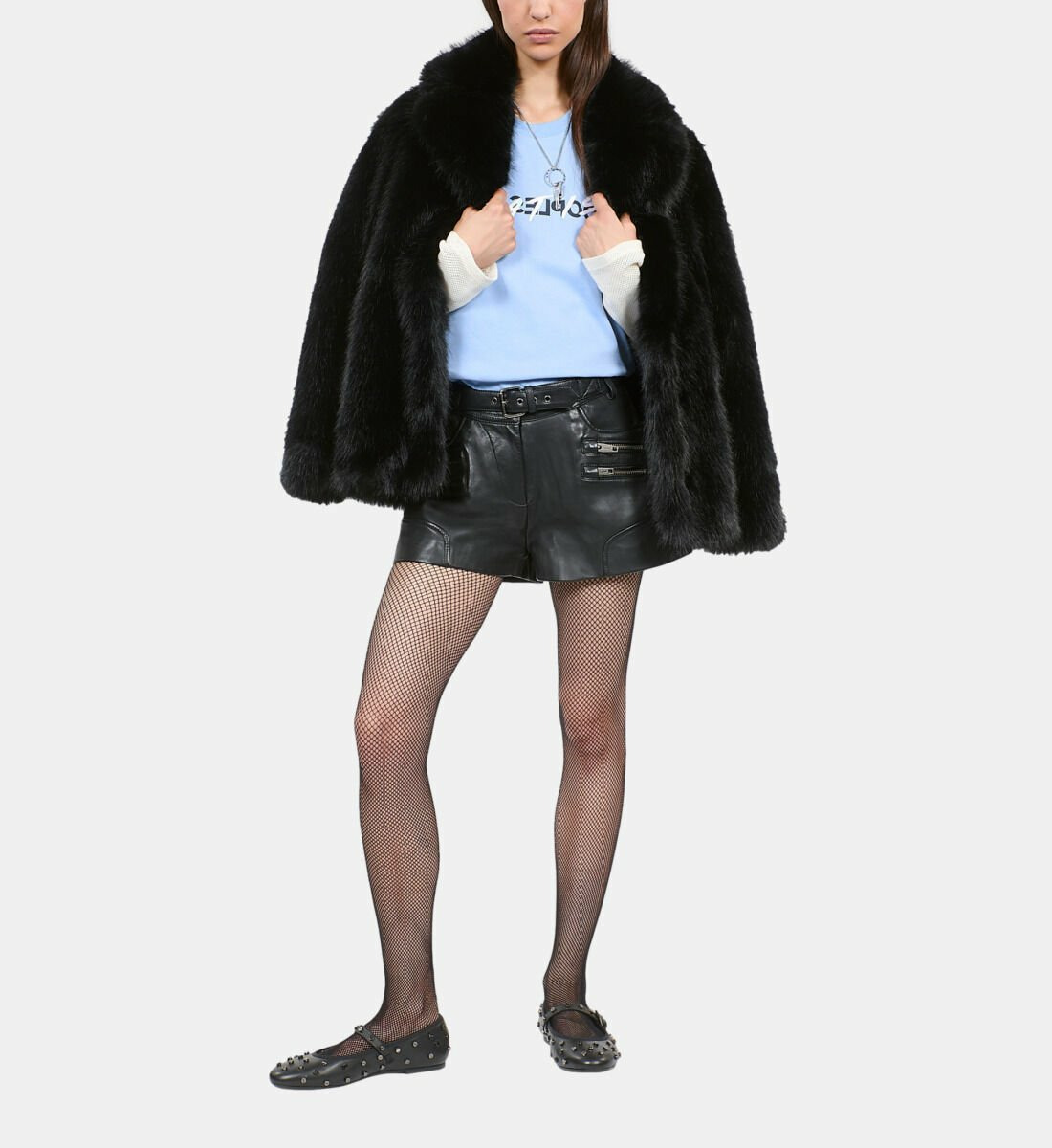 Short En Cuir Noir Femme