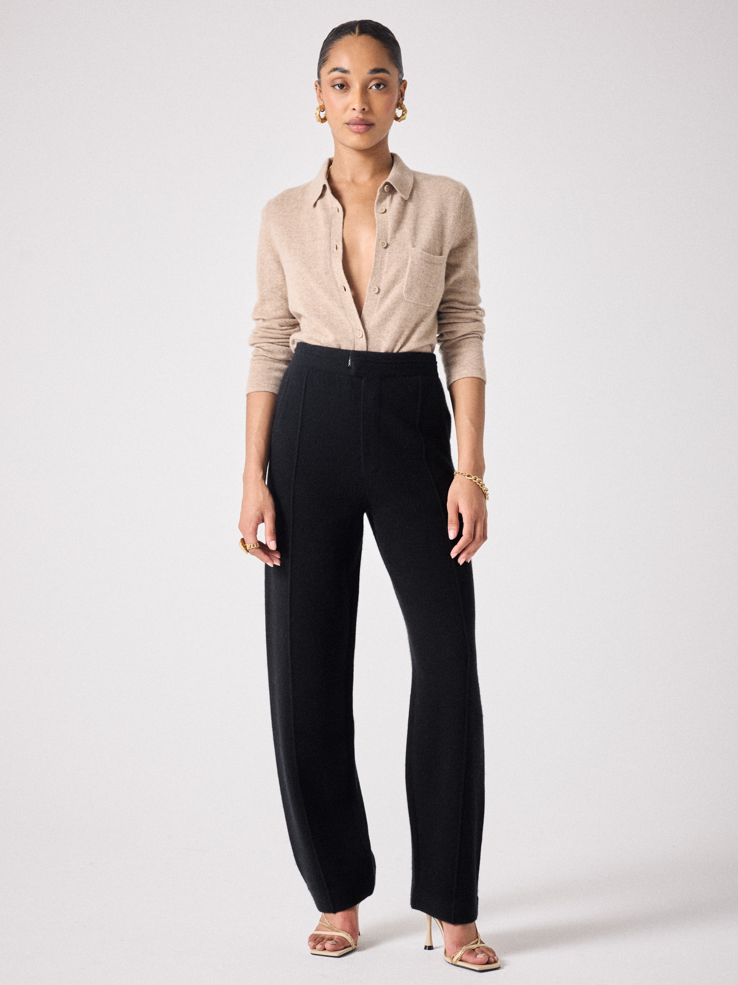 Pantalon en cachemire Topaz NOIR