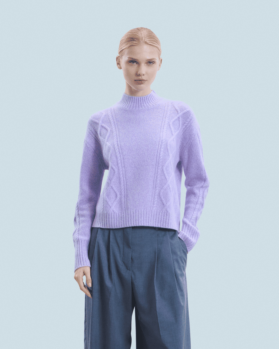 Pull Col Montant Torsades