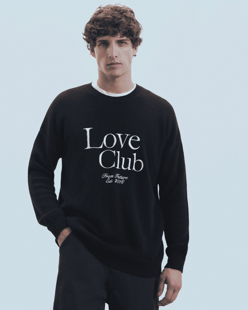 Pull Col Rond Love Club