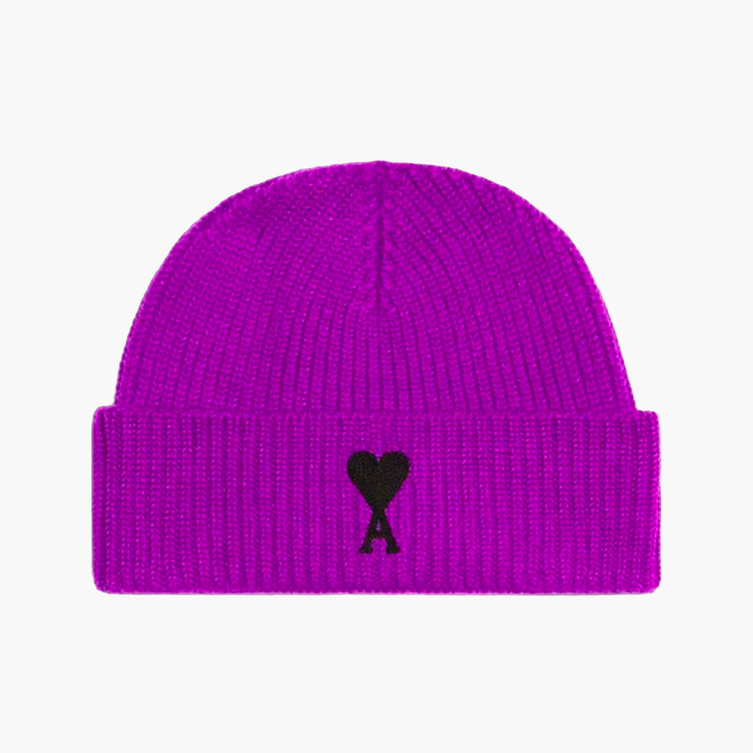 Ami Paris Bonnet Ami de Coeur Noir Violet