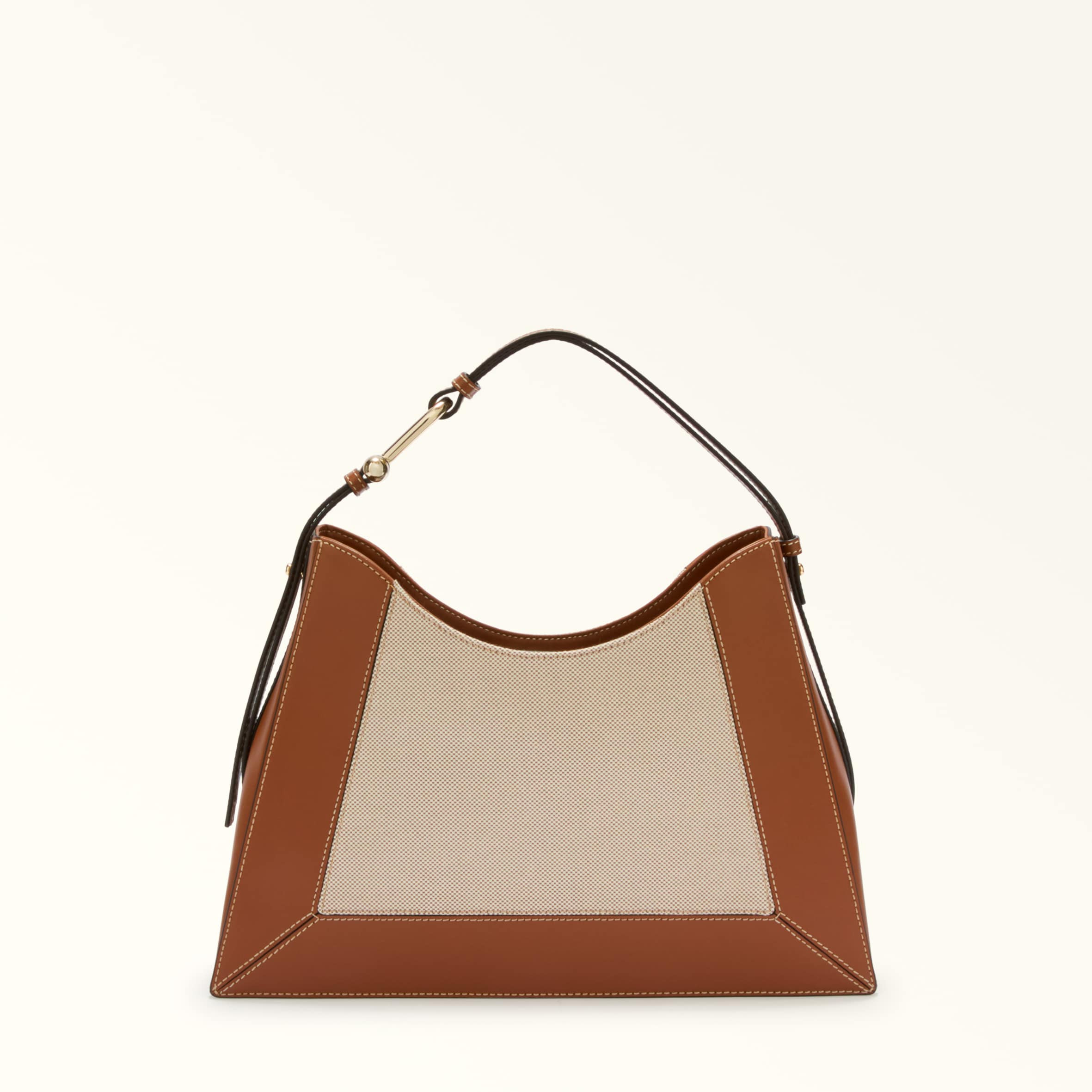 FURLA NUVOLA L HOBO - VITELLO ROMA+TESSUTO CANVAS