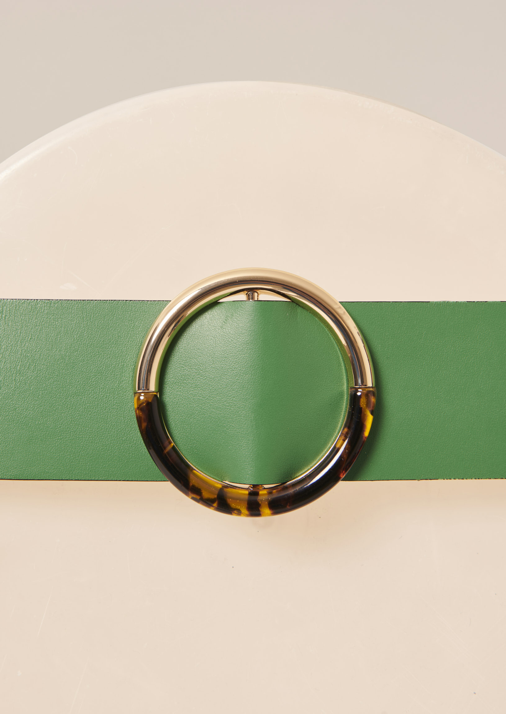 Ceinture Lauren-Vert en Cuir De Vachette