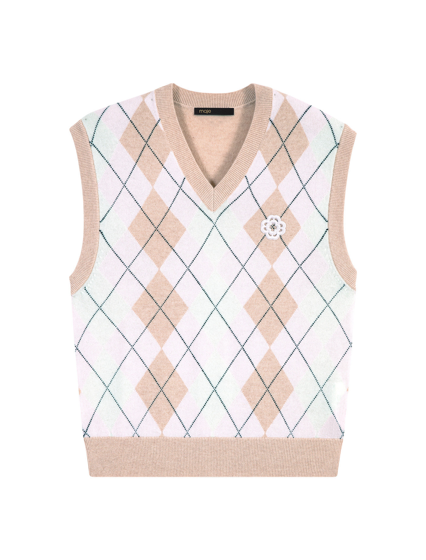 Pull sans manches en laine mélangée