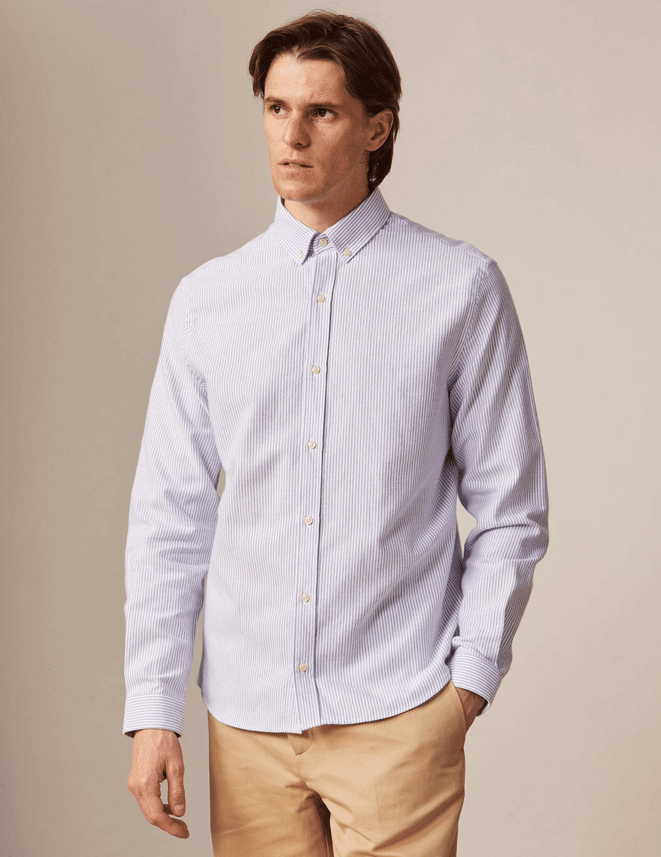 Chemise gaspard rayée bleue