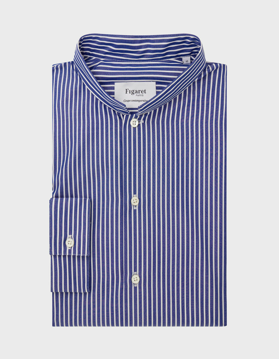Chemise Semi-ajustée rayée bleue