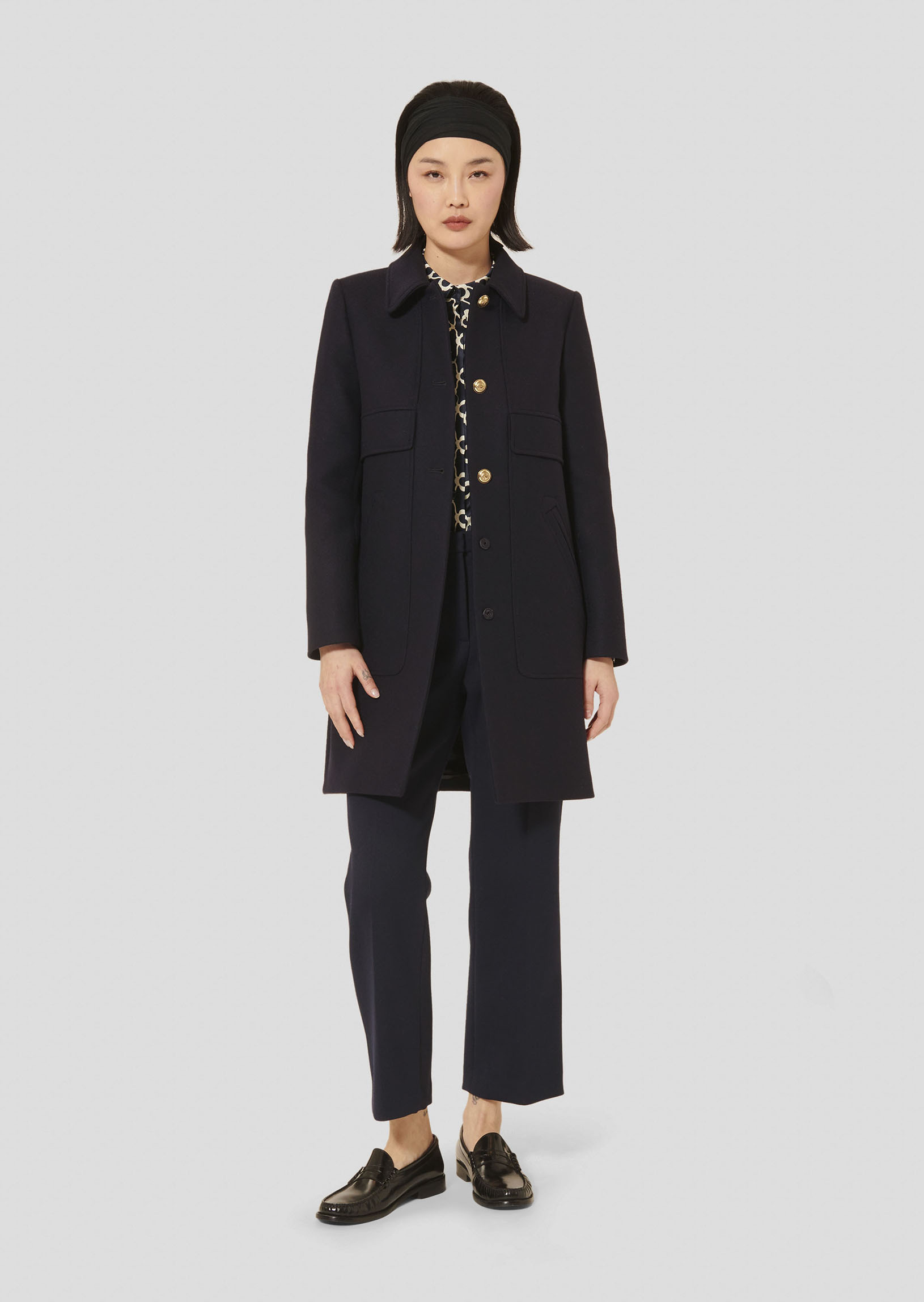 Manteau Marley-Nuit en Laine Froide