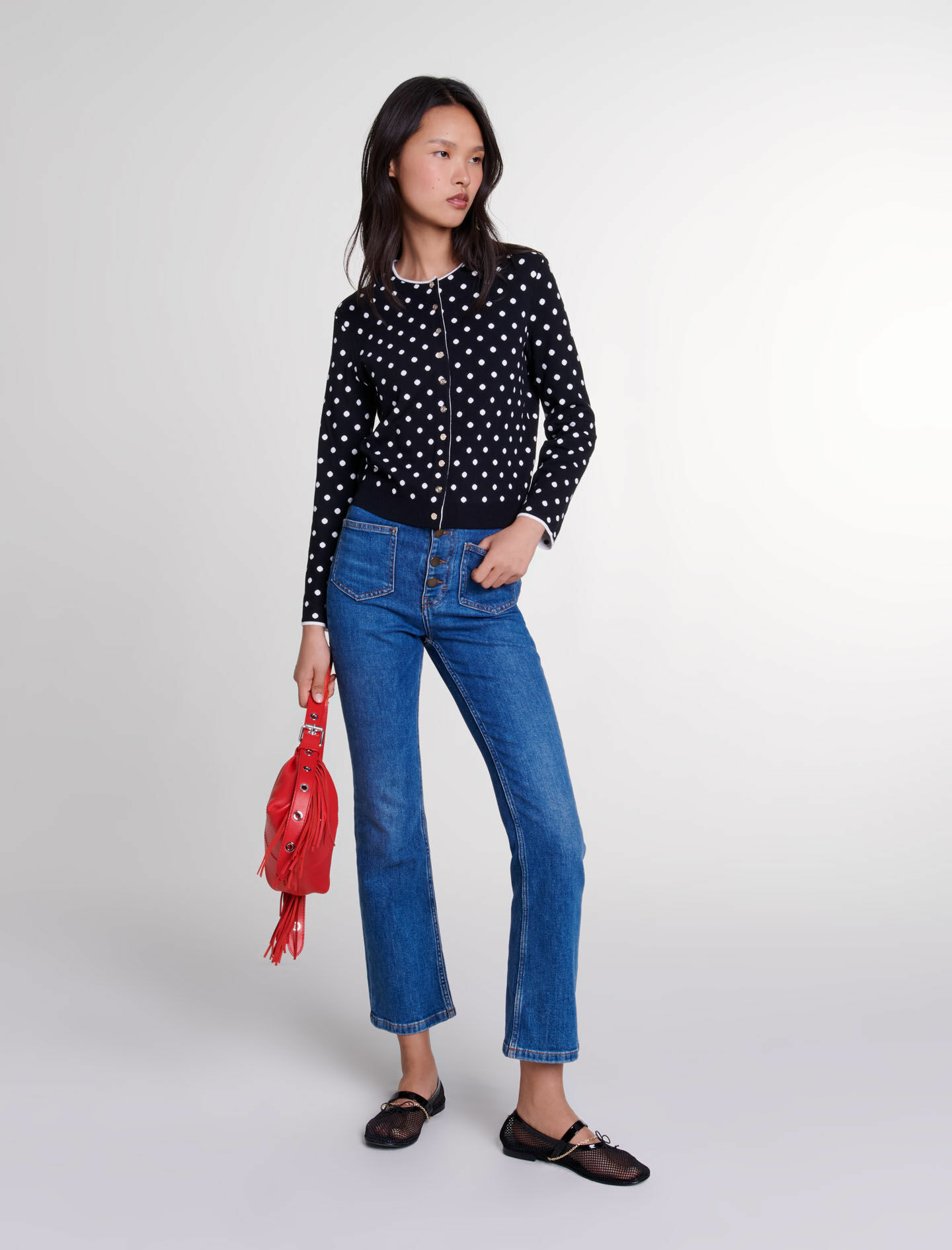 Cardigan en maille jacquard