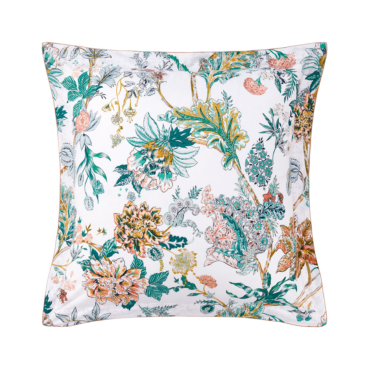 Yves Delorme - Taie d'oreiller en batiste de coton vert, Golestan