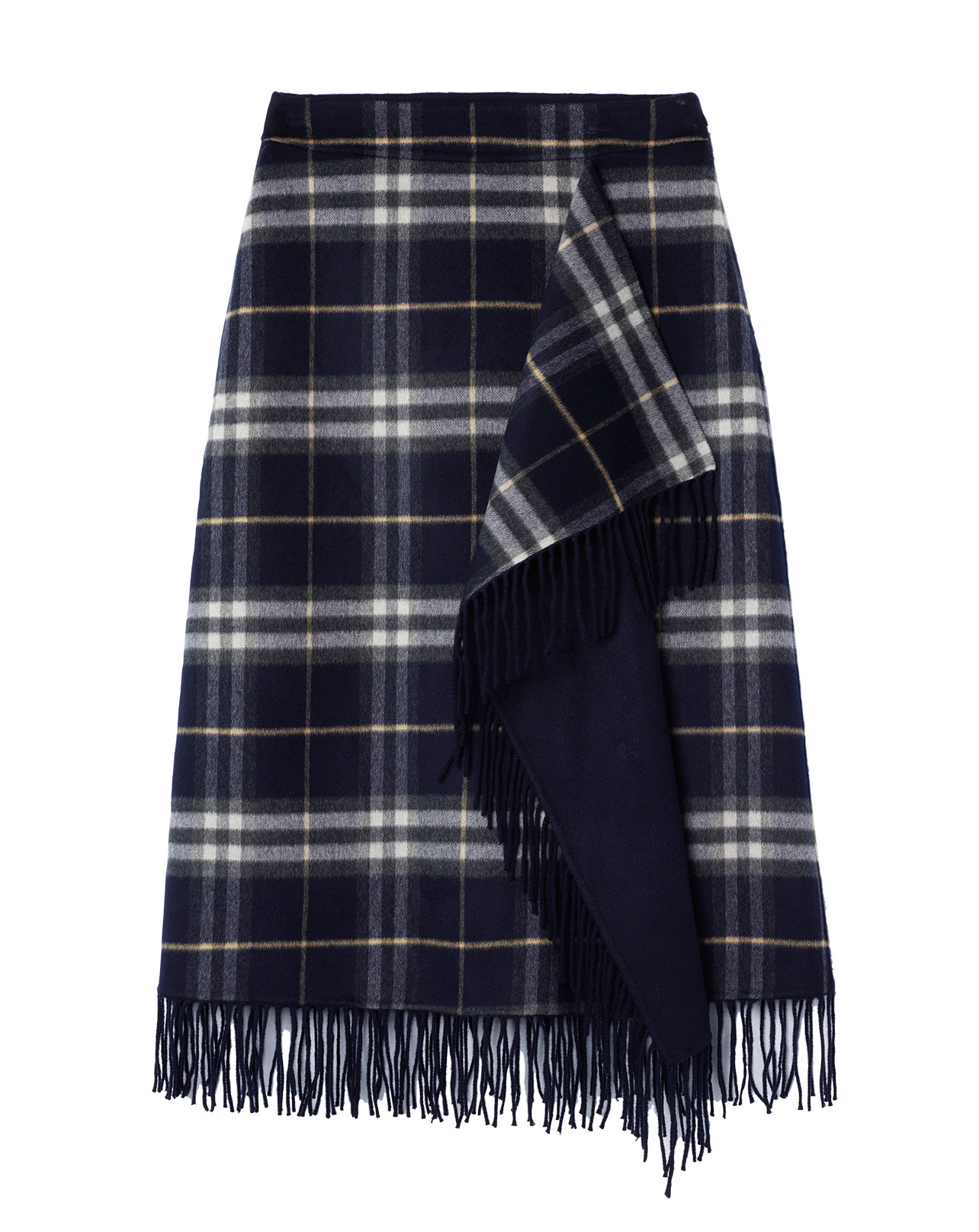 Jupe drapée tartan - Femme - MARINE