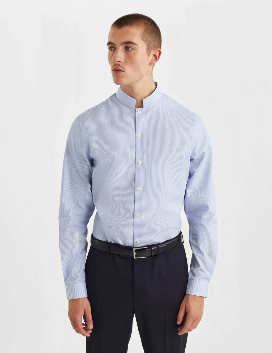 Chemise Ajustée rayée bleue