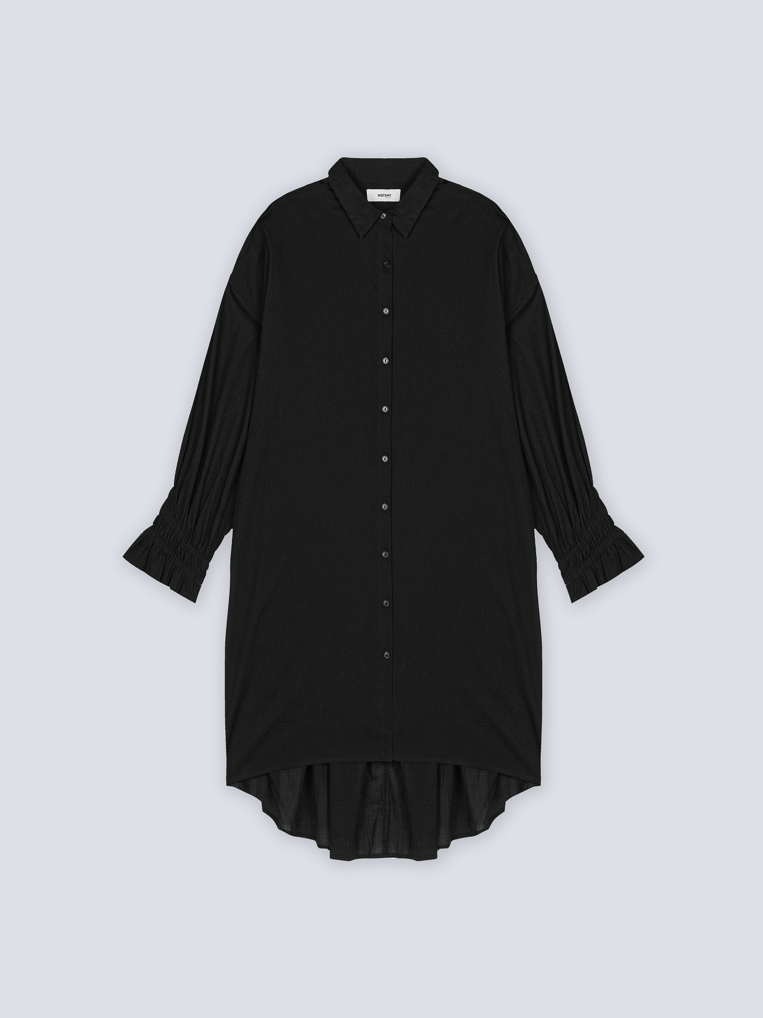 Robe chemise coton Rina NOIR