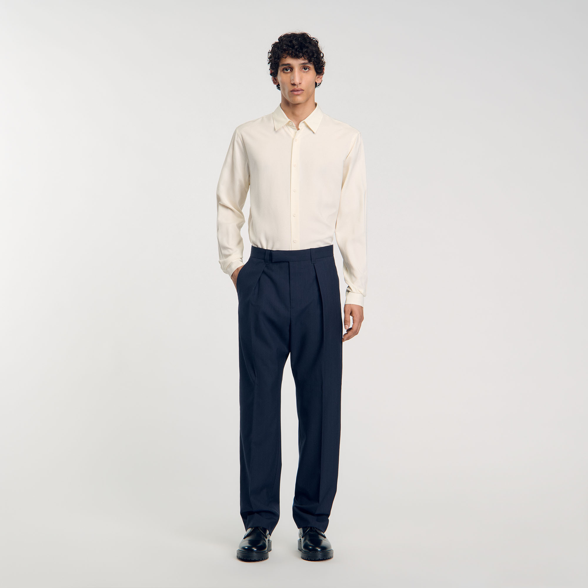 Pantalon à plis creux