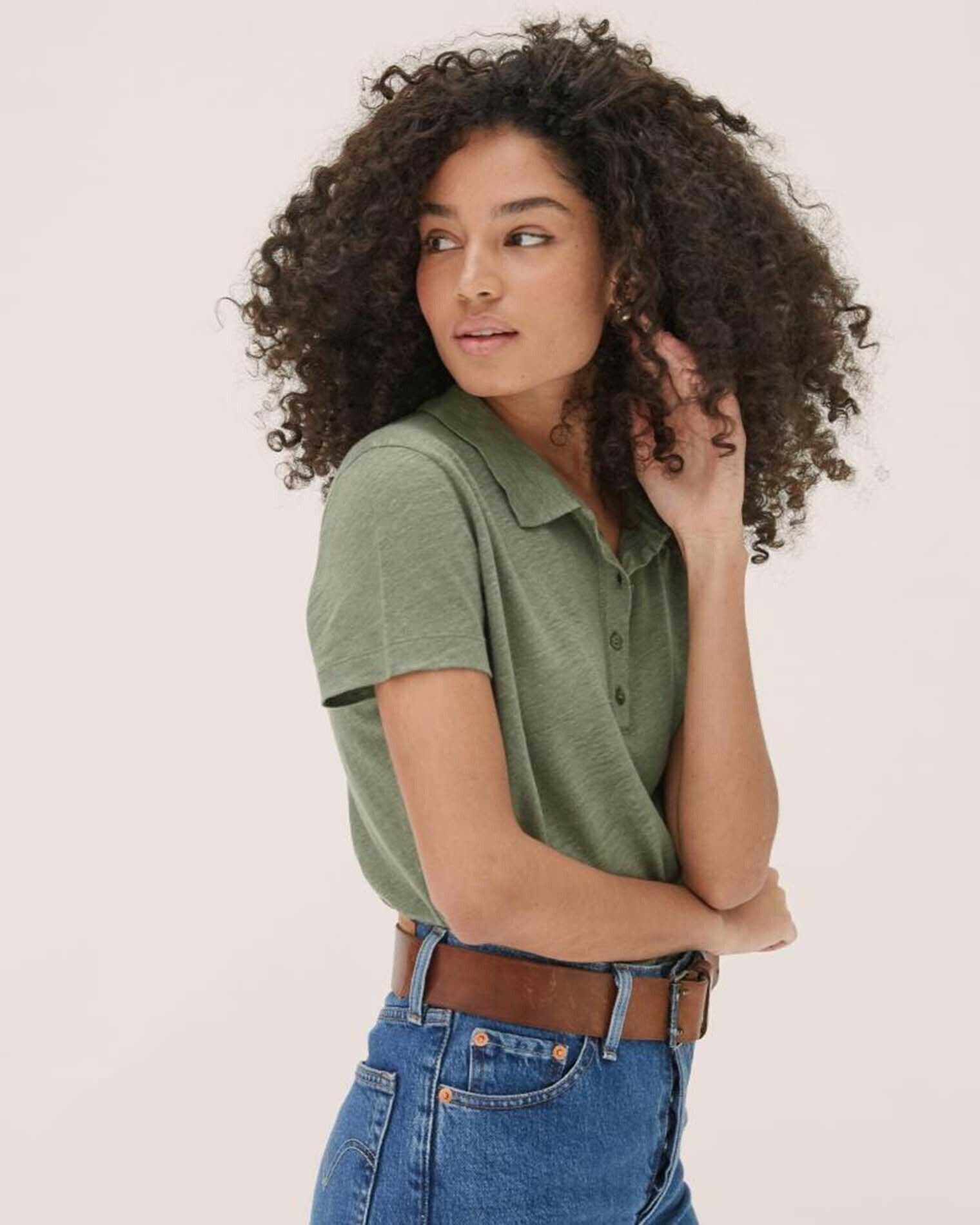 Polo Yoko Polo femme lin manches courtes