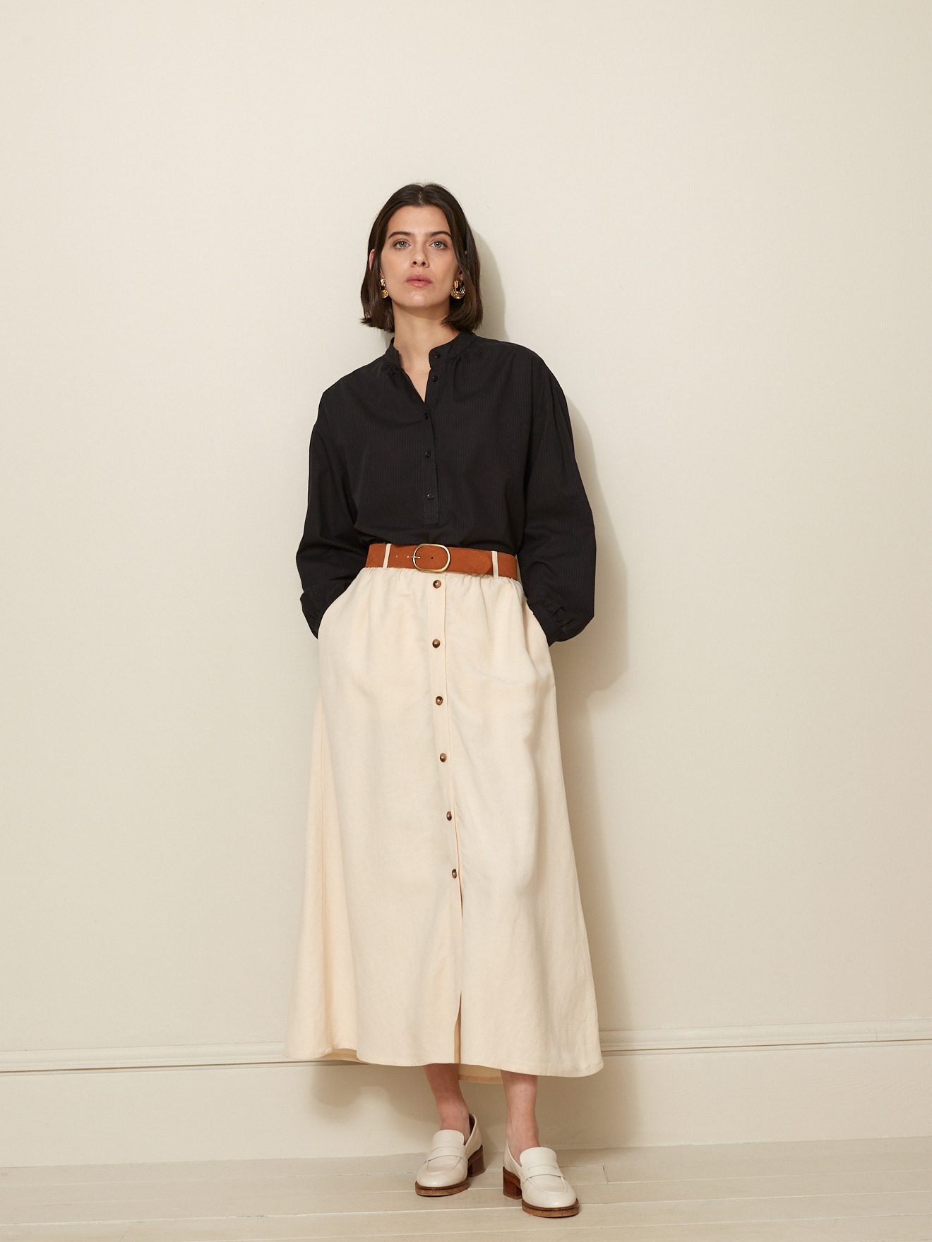 BLOUSE DOBBY RAYURE