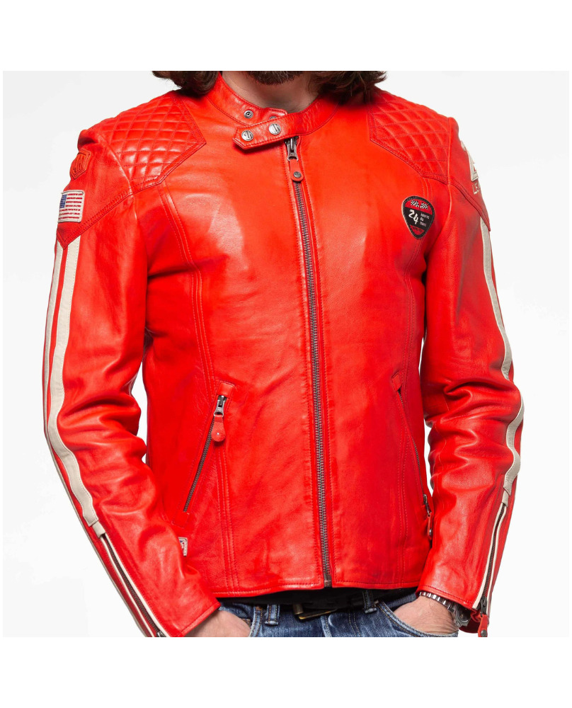 Blouson Cuir 24H Trophy Rouge