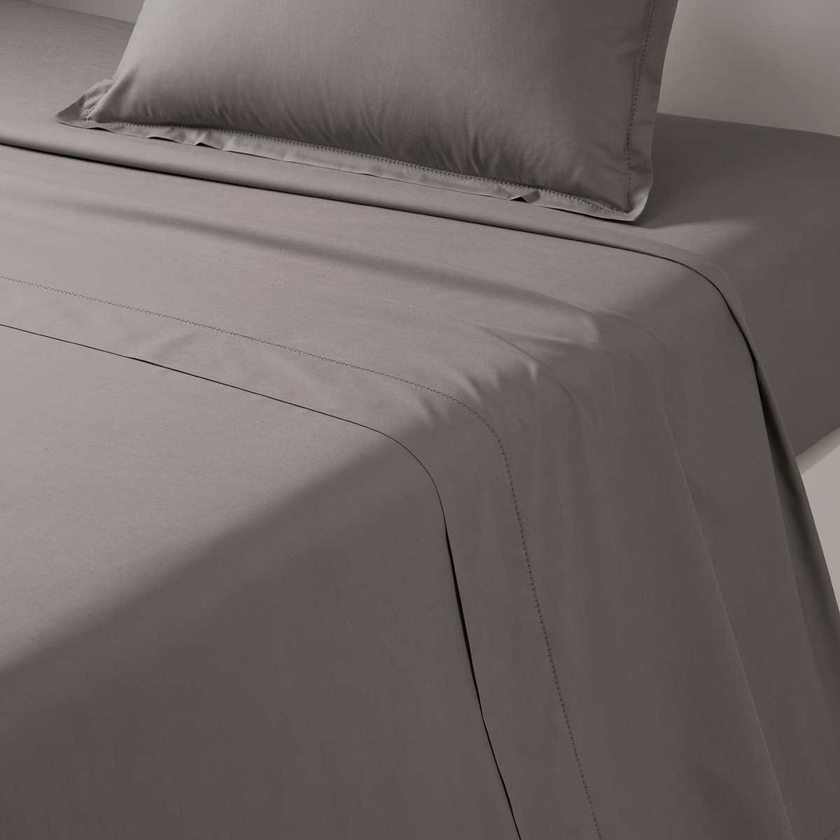 Desforges - Drap plat en percale de coton ecru, Alcove