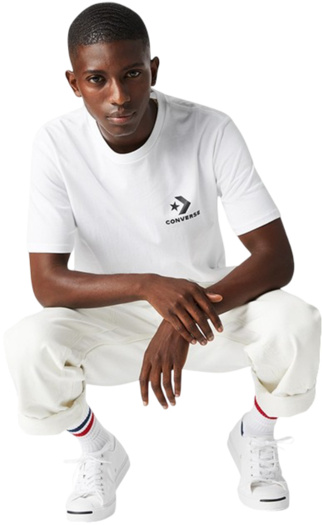 Left Chest Star Chev T-shirt noir