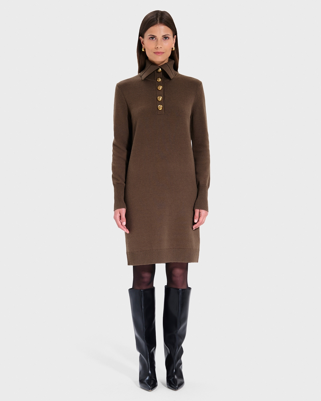 Robe Ruriel Kaki en Laine