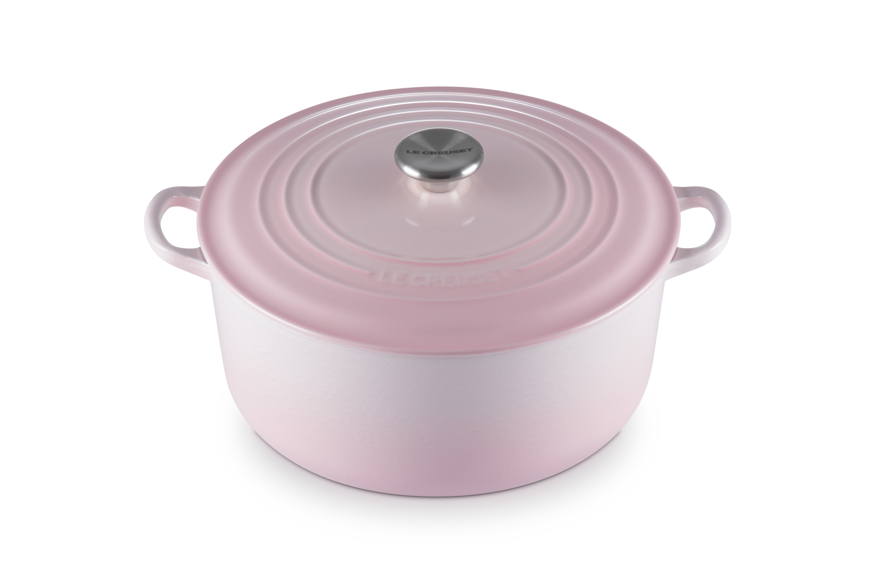 Cocotte ronde 28cm en fonte émaillée shell pink