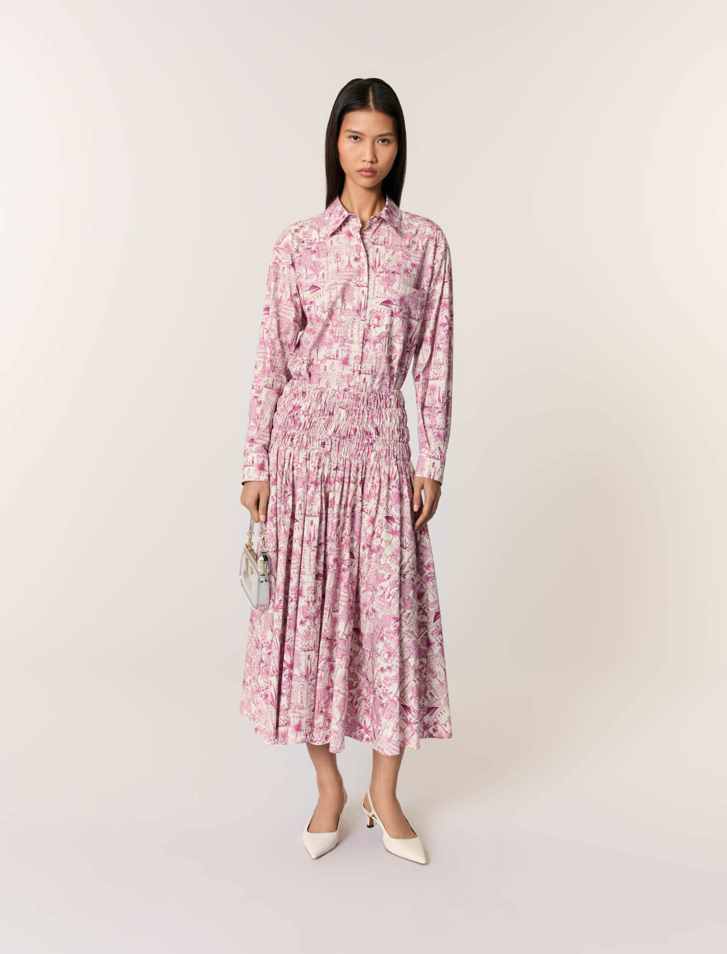 Jupe à taille smockée