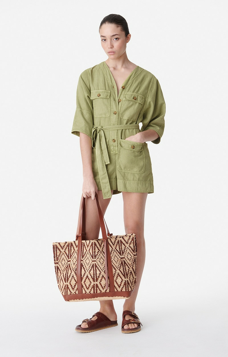 COMBI-SHORT CHAINA En Coton Et Lin